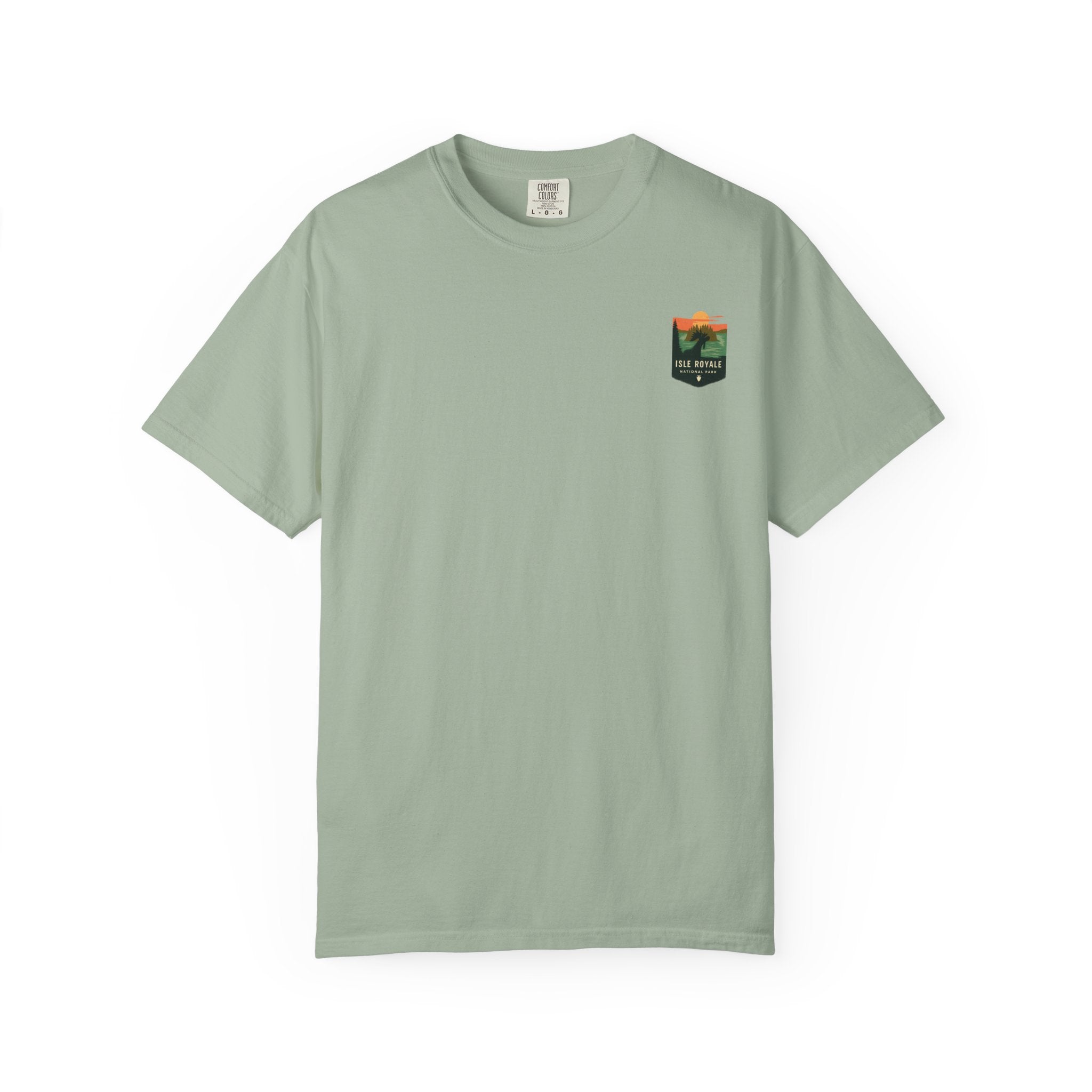Isle Royale National Park Illustration T-shirt | Scenic Lake Sunrise Tee