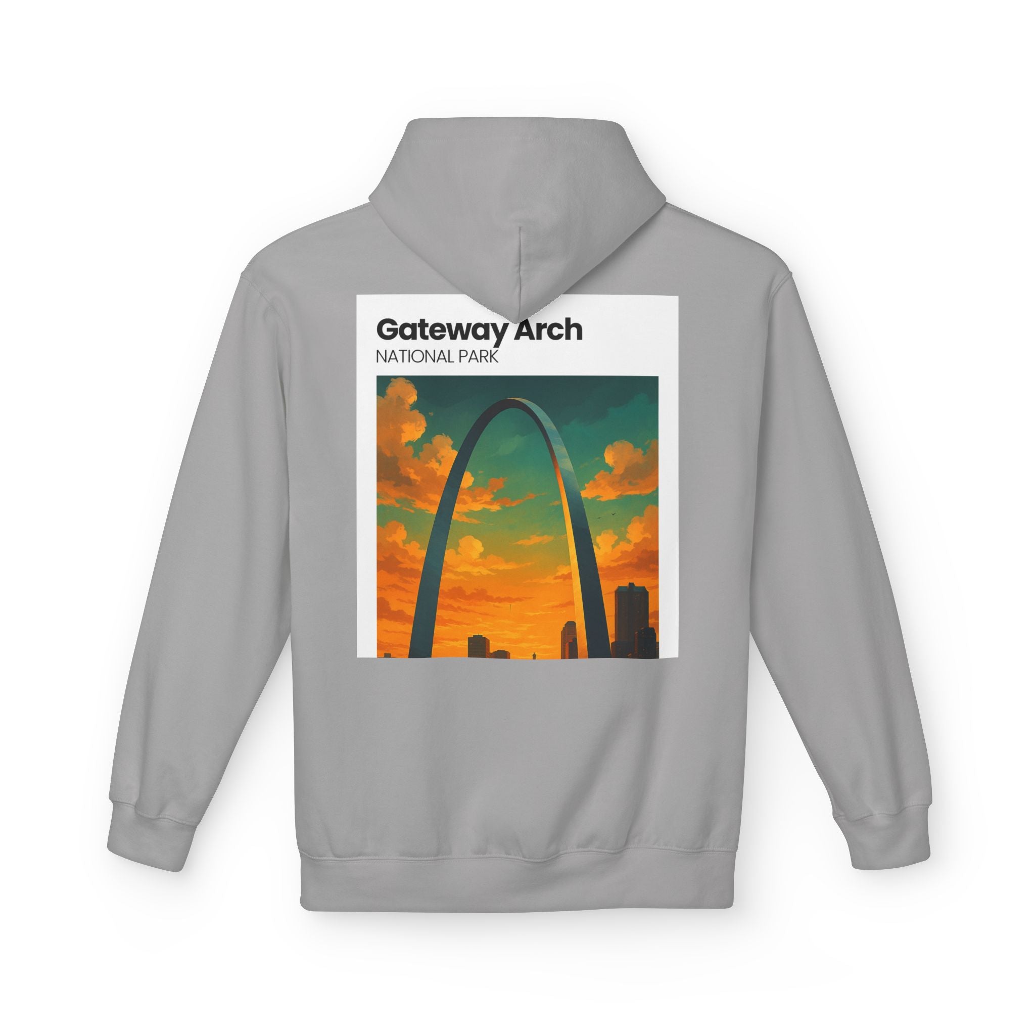 Palm Trees & Waves Hoodie | Small Chest Graphic, Beach Vibes