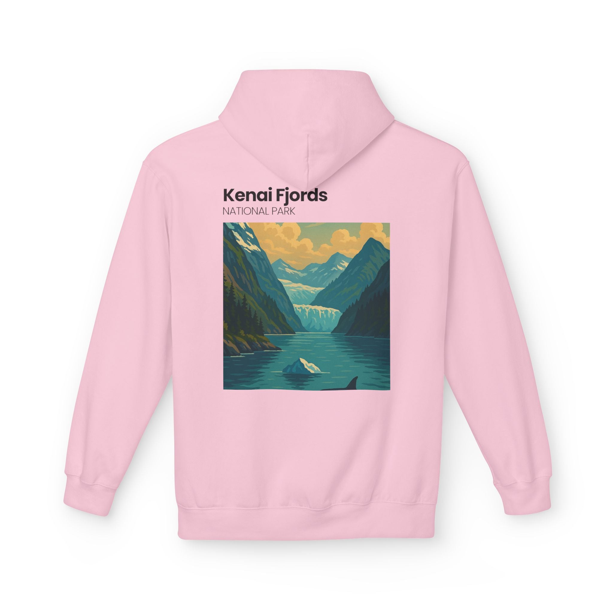 Kenai Fjords National Park landscape Hoodie | Alaska fjord vintage poster