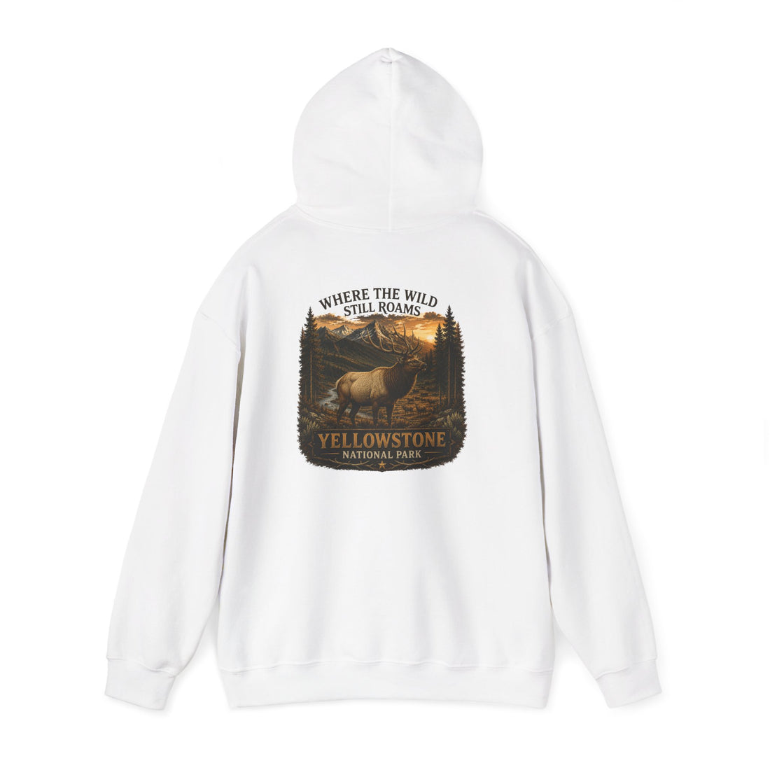 Yellowstone Elk Round Badge Hoodie