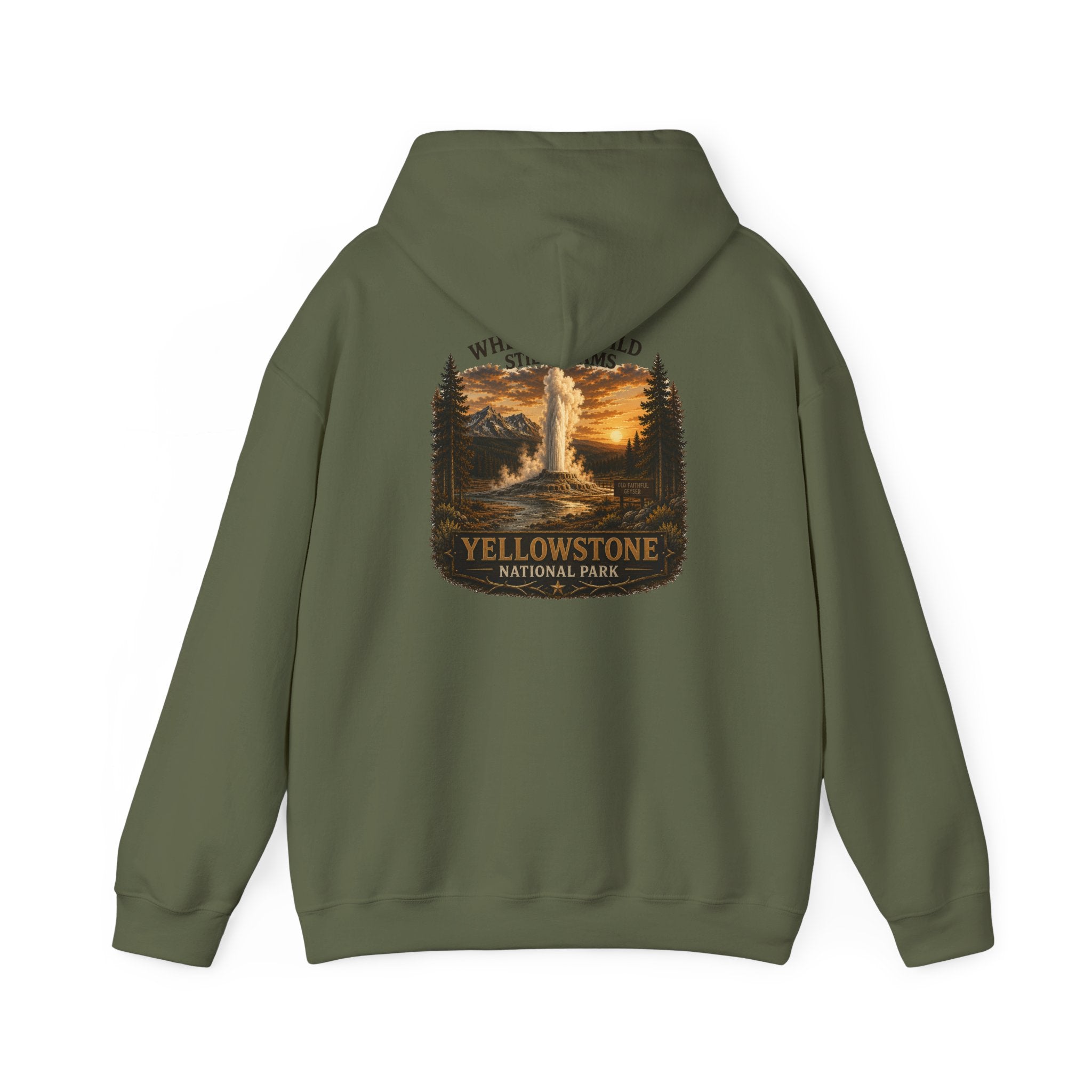 Yellowstone Old Faithful Hoodie – Where the Wild Still Roams