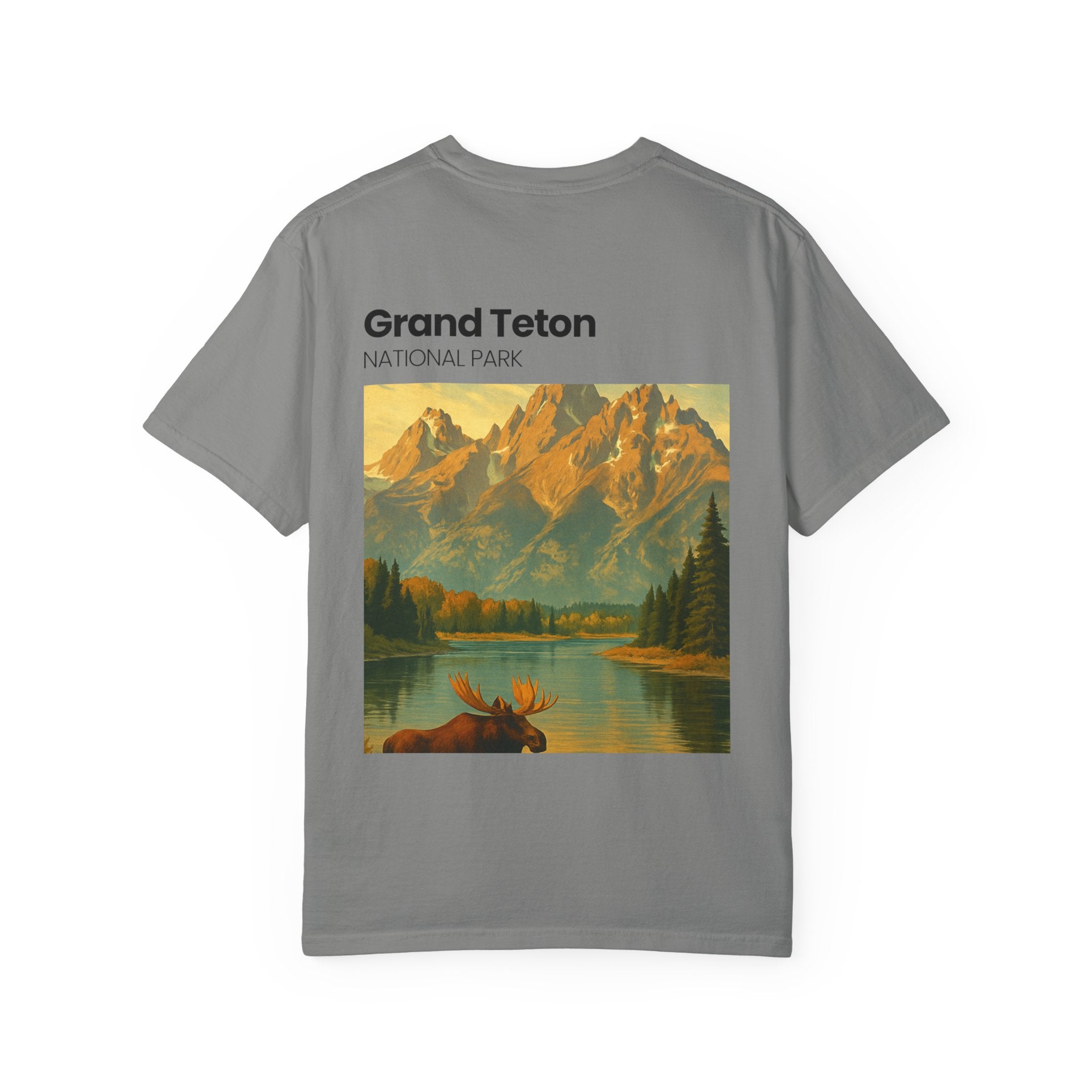 Grand Teton National Park Moose T-Shirt | Vintage Mountain Landscape