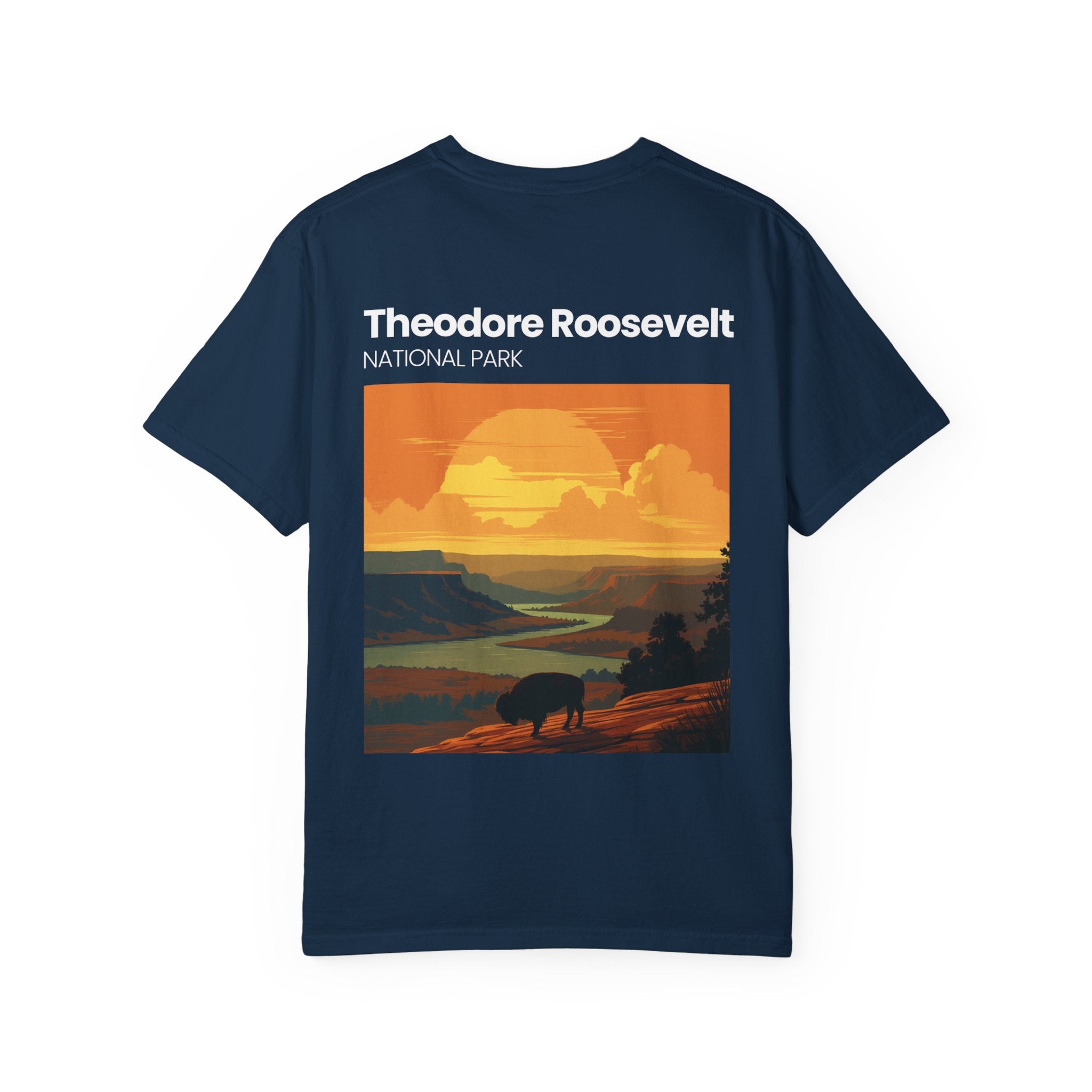 Theodore Roosevelt National Park Sunset T-shirt | Buffalo Landscape Tee