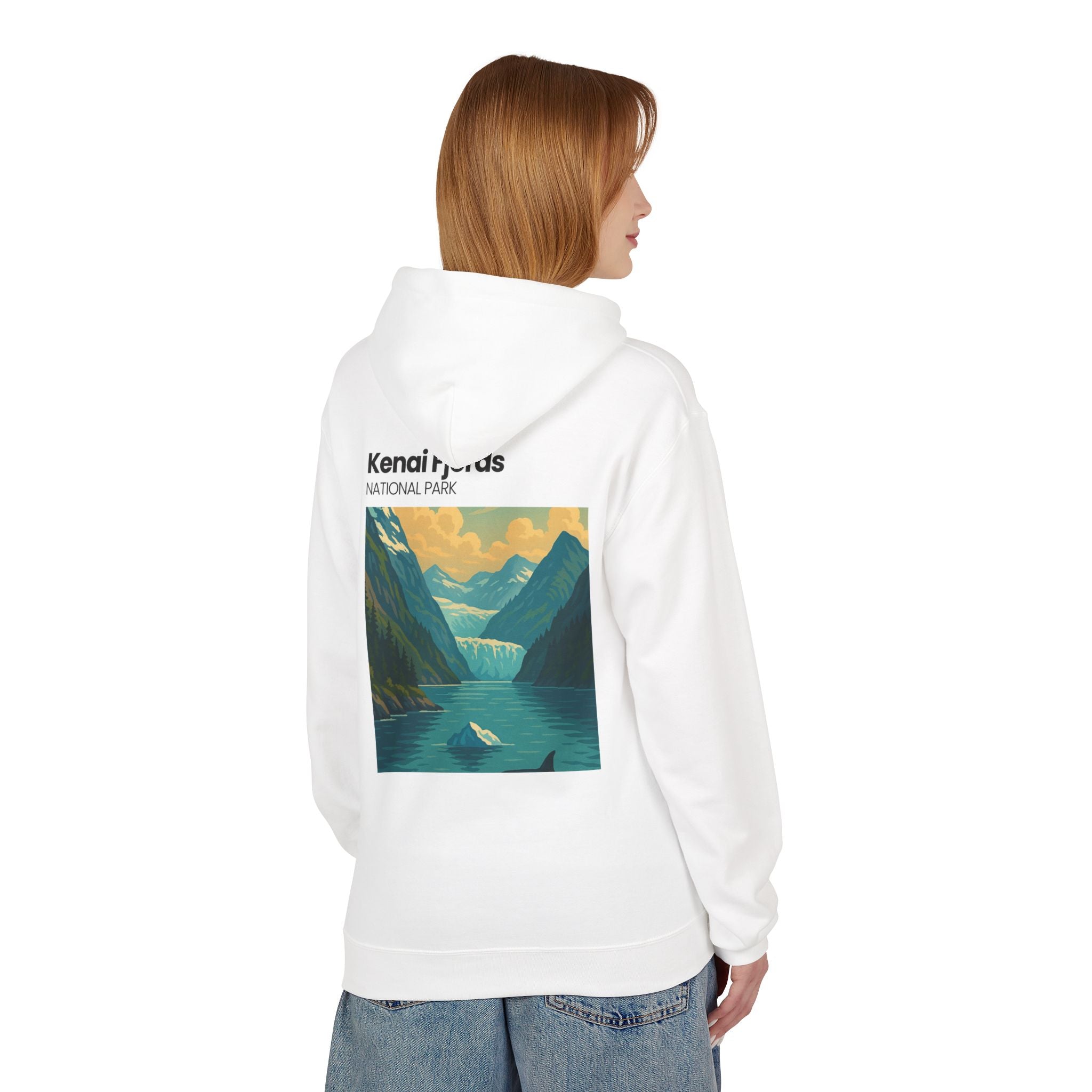 Kenai Fjords National Park landscape Hoodie | Alaska fjord vintage poster