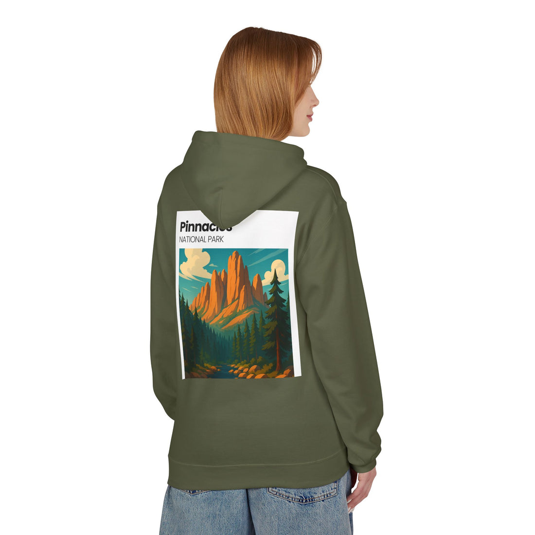 Pinnacles National Park vintage poster Hoodie | Mountain landscape camp retro