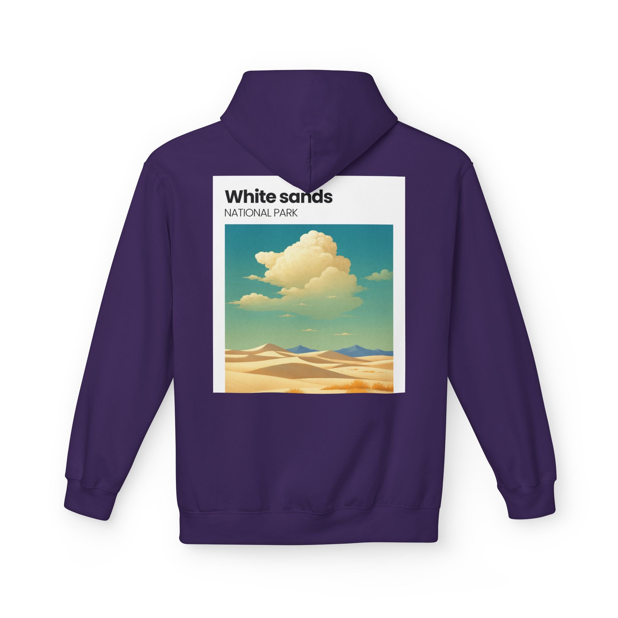 White Sands desert landscape Hoodie | National Park retro poster style