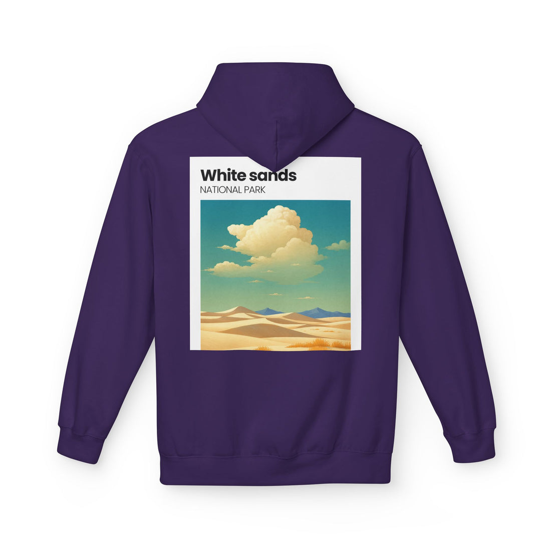White Sands desert landscape Hoodie | National Park retro poster style