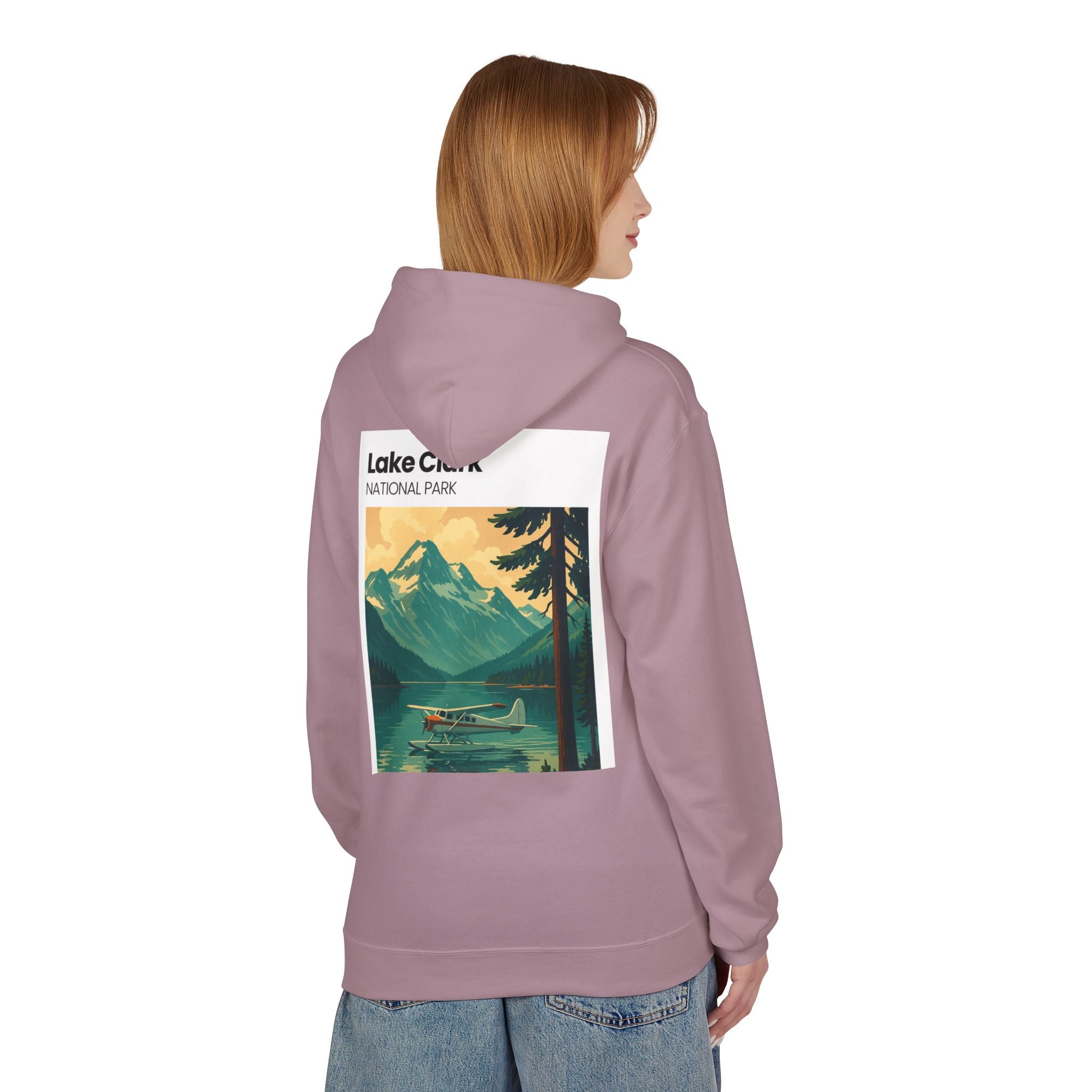 Lake Clark National Park vintage landscape Hoodie | Mountain Lake Seaplane