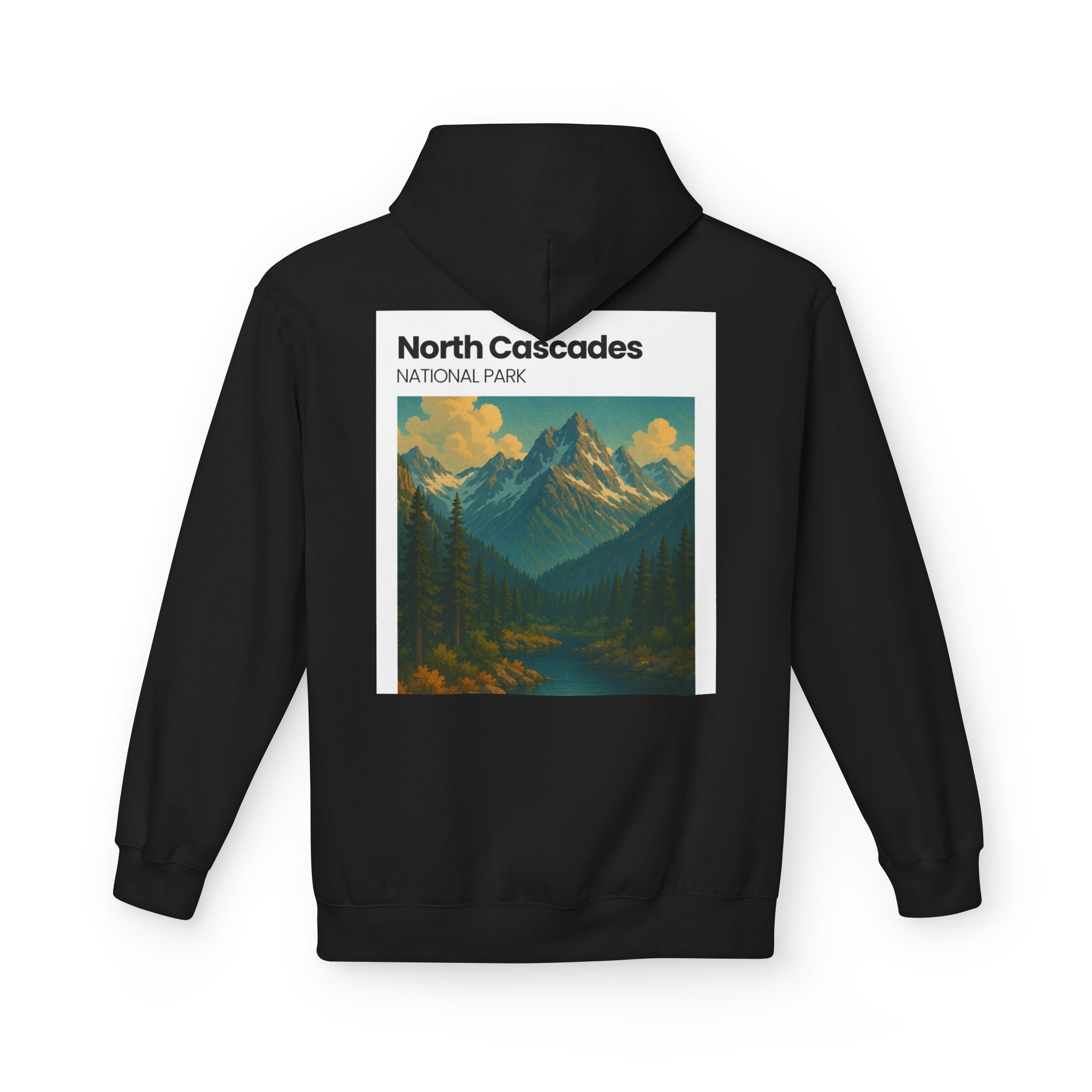 North Cascades National Park mountain art Hoodie | vintage landscape pullover