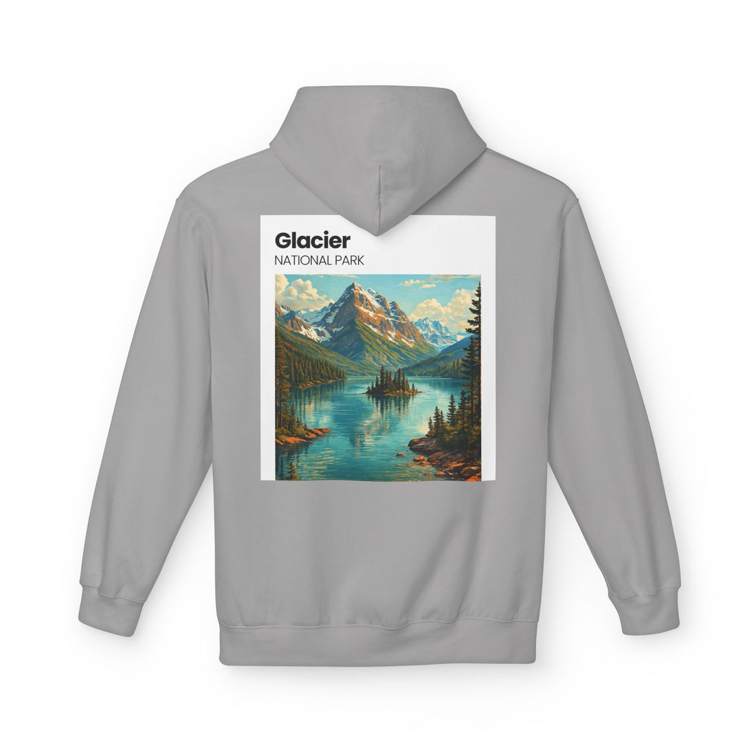 Glacier National Park landscape Hoodie | Retro mountain lake design
