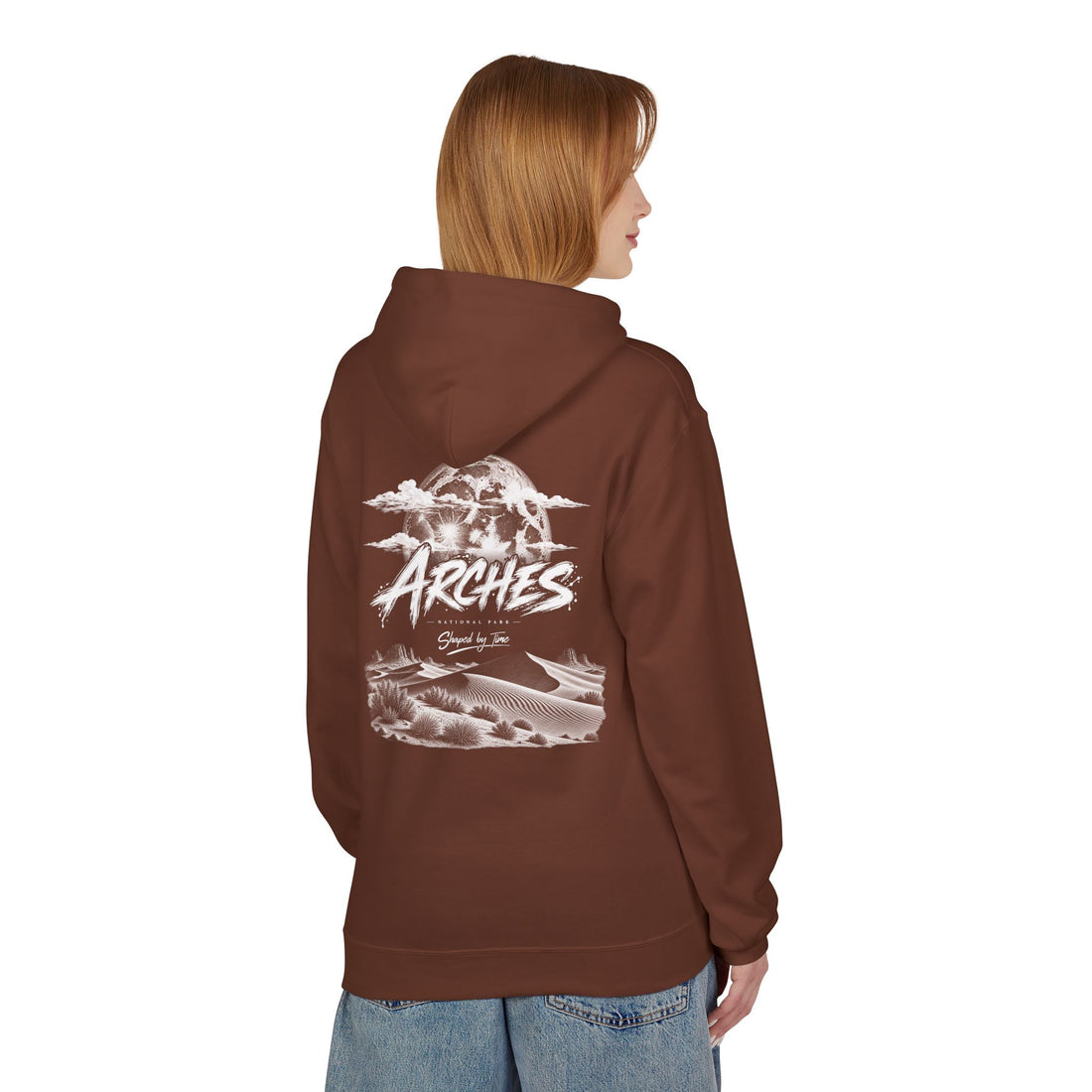 Arches National Park Desert Moon Graphic Hoodie