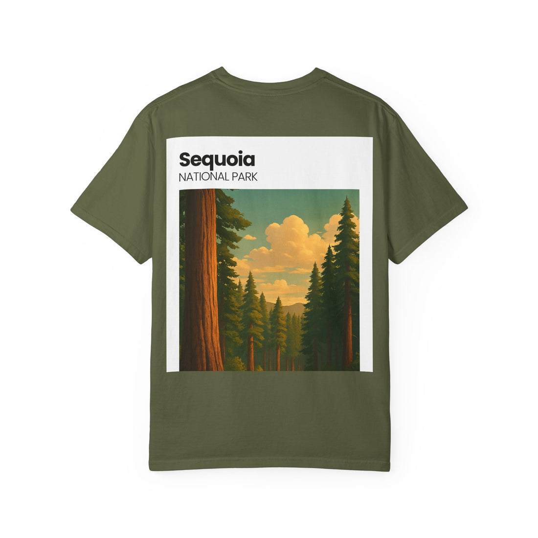 Sequoia National Park Poster Art T-Shirt | Vintage Forest Illustration