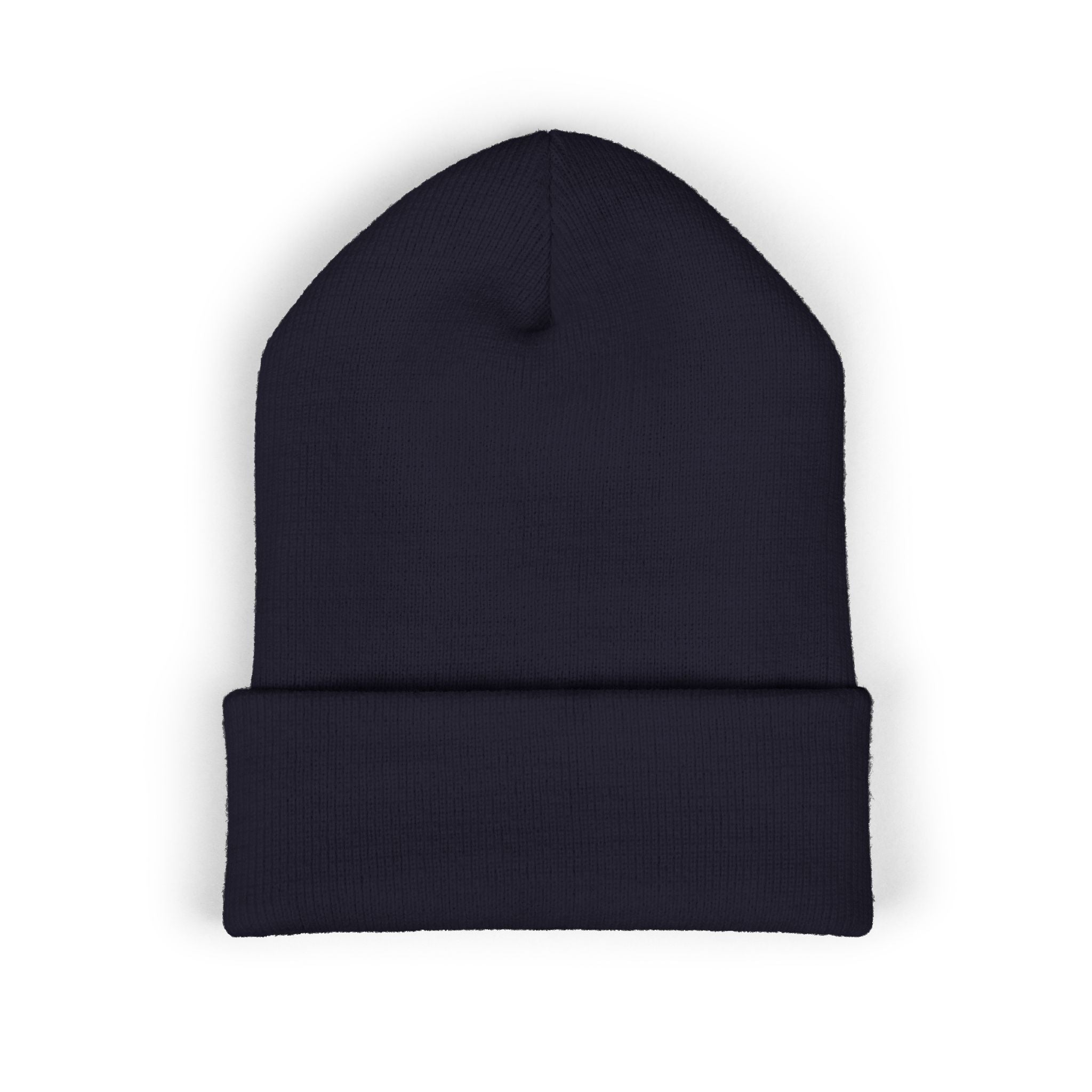 Circular Landscape Patch Beanie | Embroidered Cuff Beanie