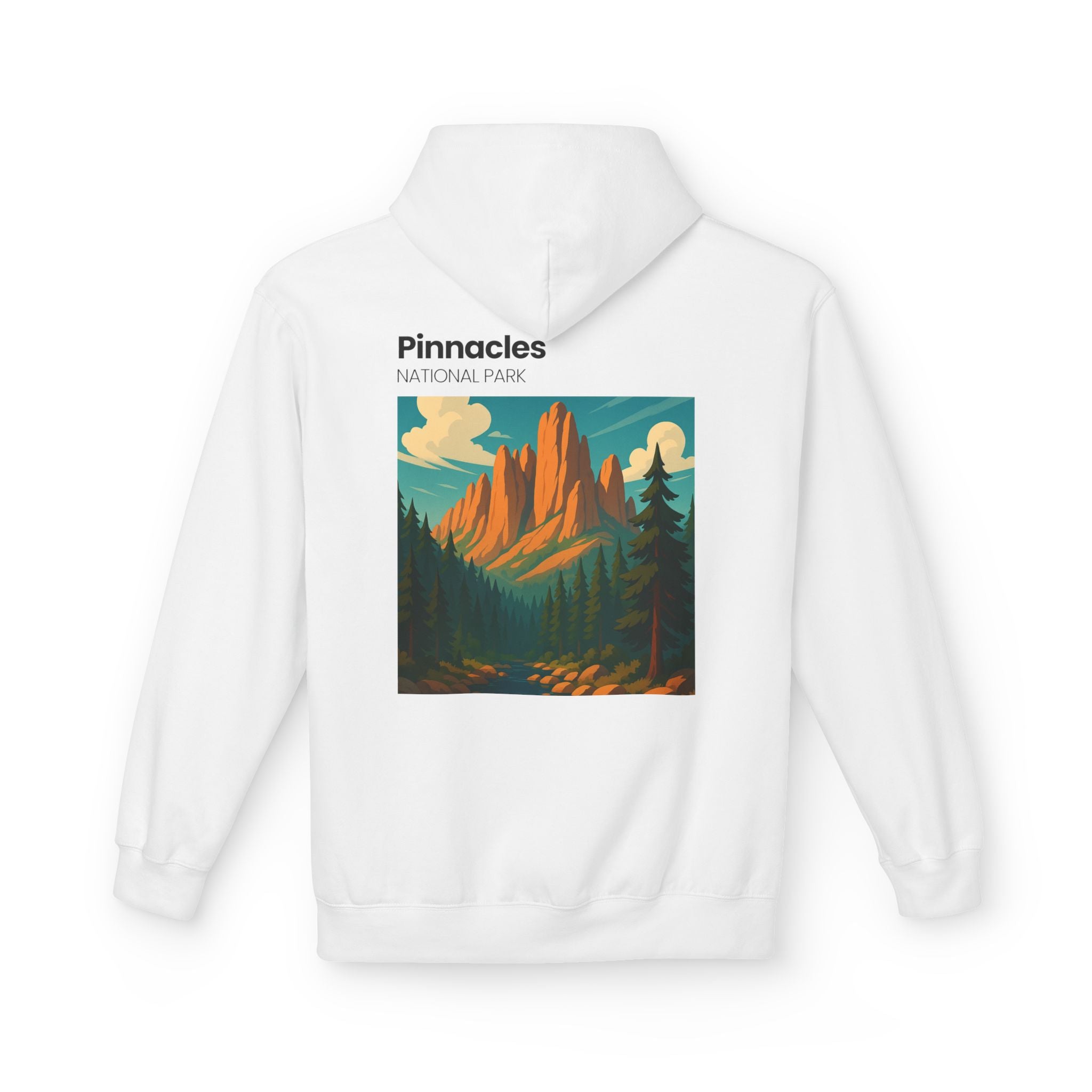 Pinnacles National Park vintage poster Hoodie | Mountain landscape camp retro