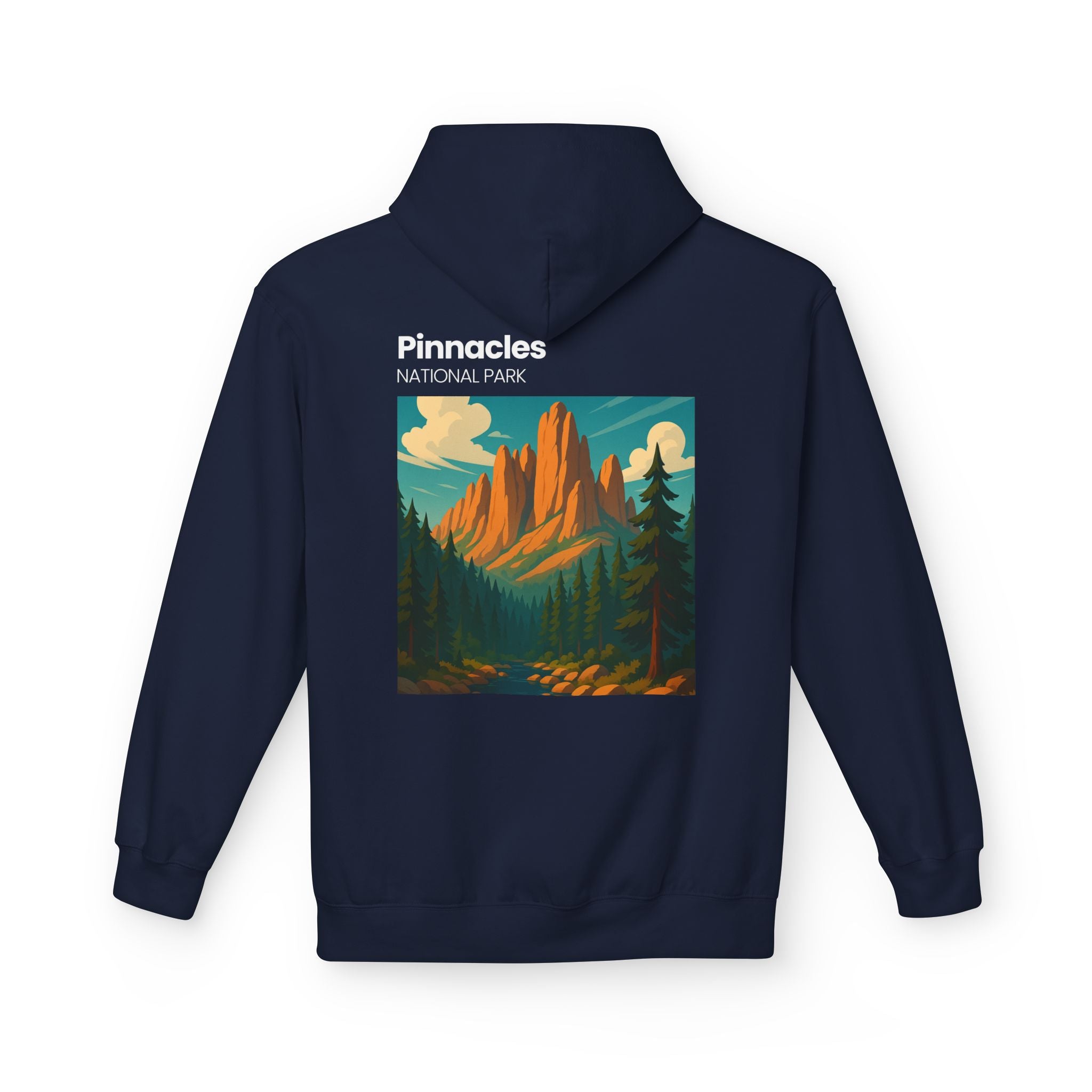 Pinnacles National Park vintage poster Hoodie | Mountain landscape camp retro