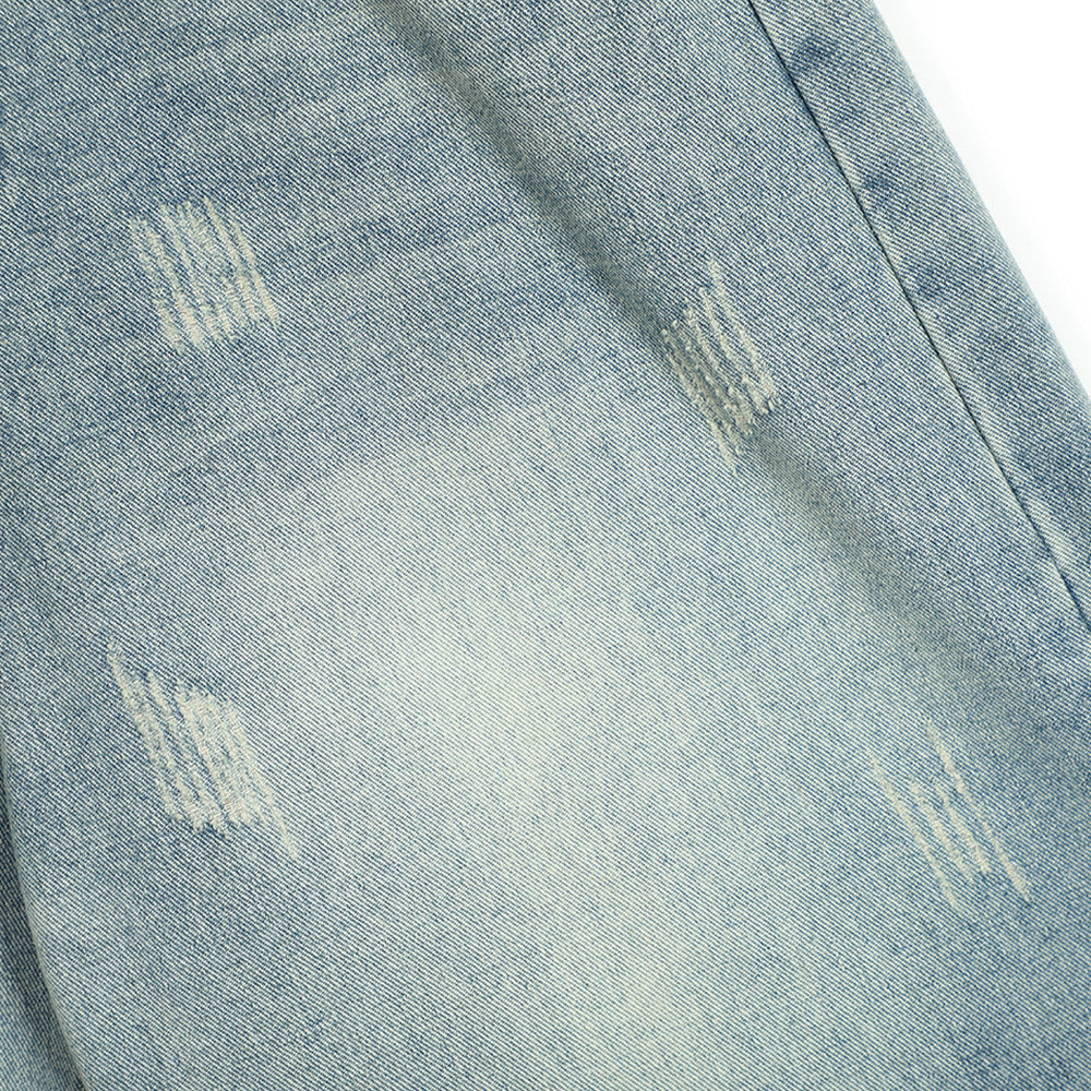 Retro Ripped Distressed Denim Shorts For Men