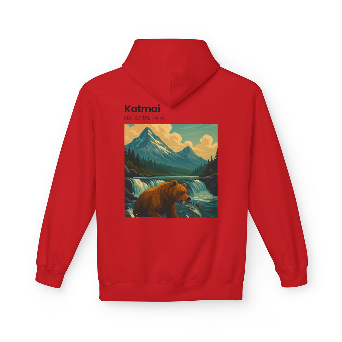 Katmai National Park Bear Hoodie | Vintage Wilderness Landscape