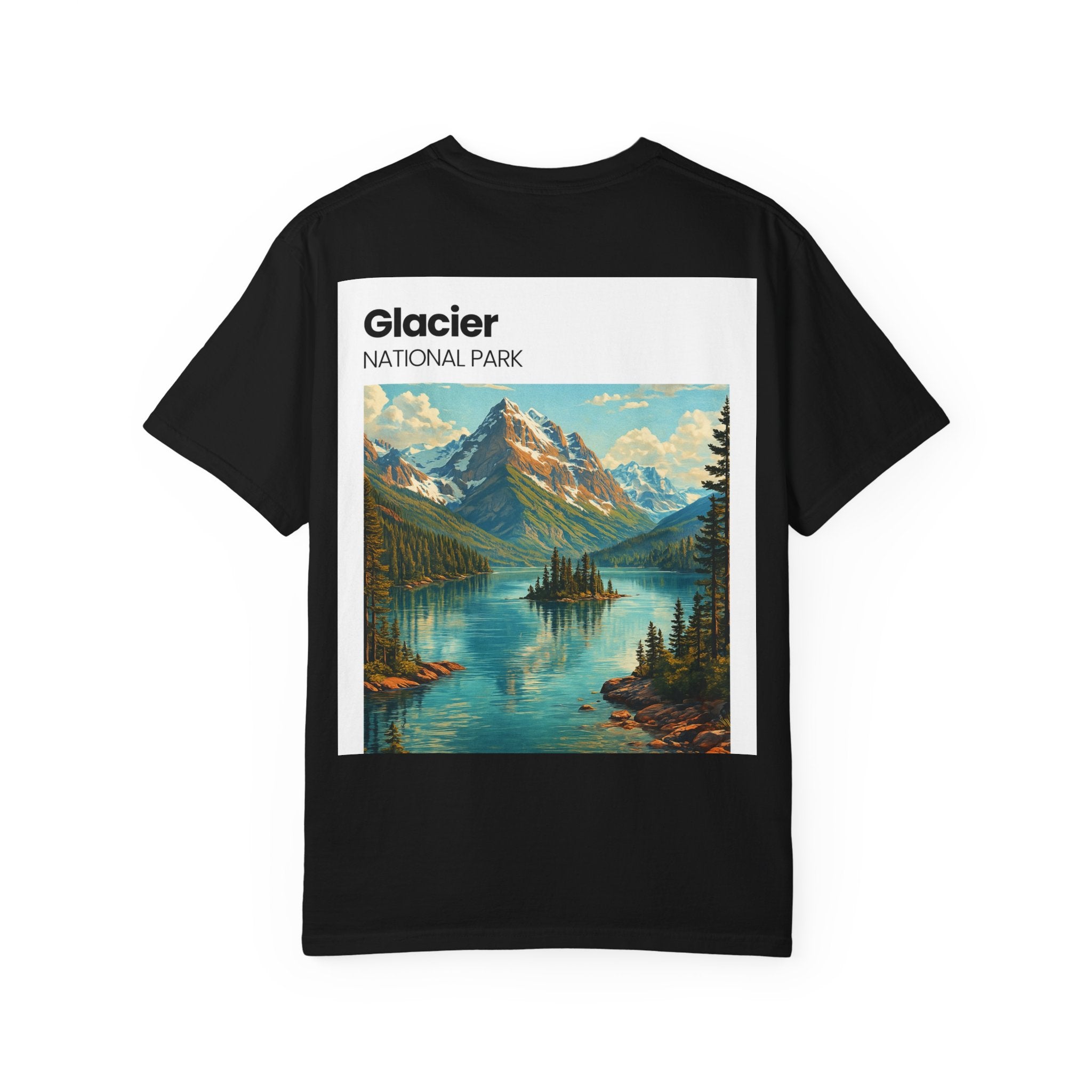 Glacier National Park Landscape T-shirt | Vintage Mountain Lake Tee