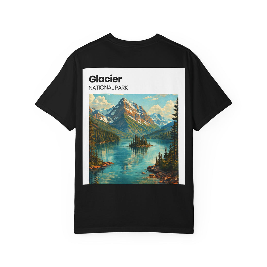 Glacier National Park Landscape T-shirt | Vintage Mountain Lake Tee