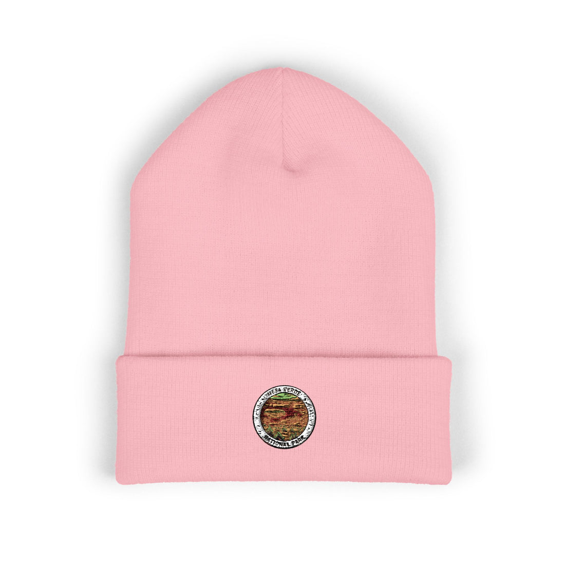 Watercolor Pizza Patch Beanie | Embroidered Cuffed Knit Hat