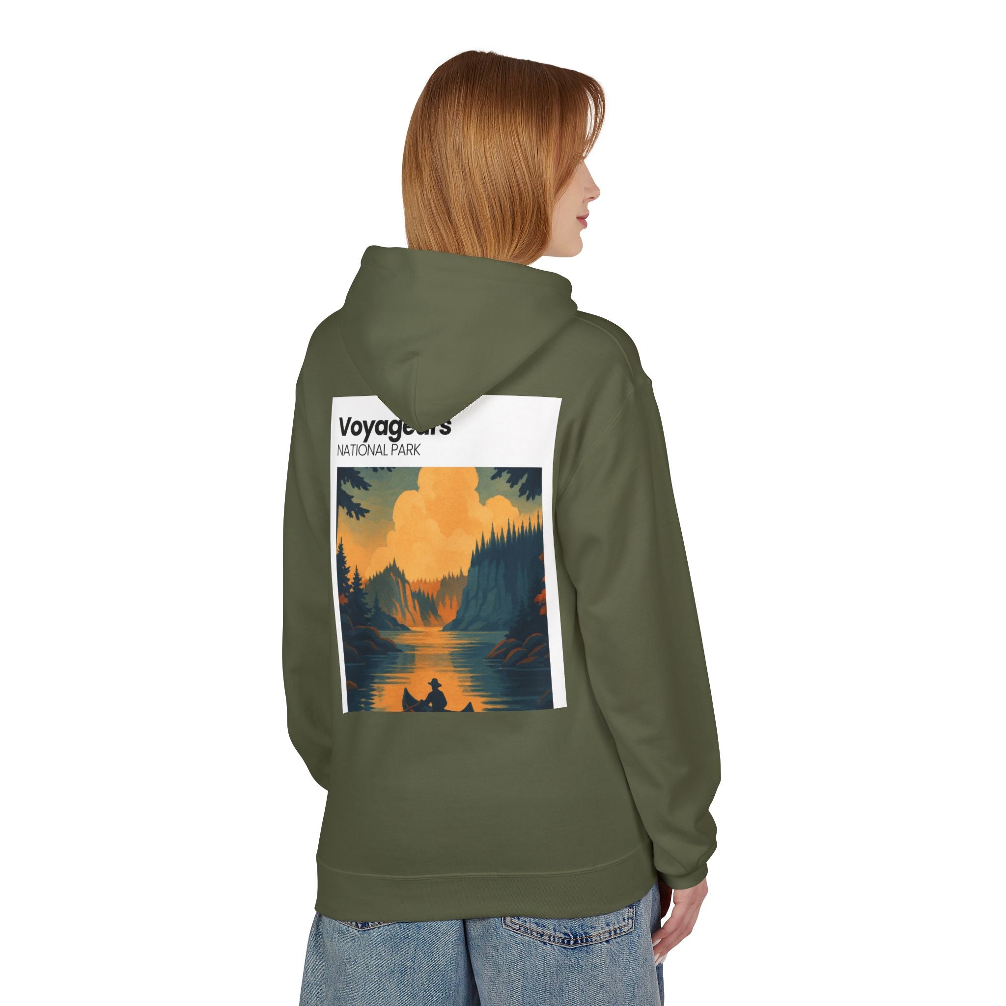 Voyageurs National Park Canoe Sunset Hoodie | Nature Landscape Pullover