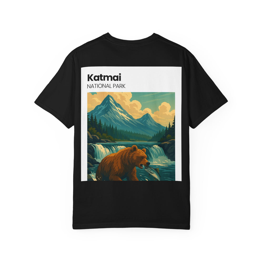 Katmai National Park Bear Illustration T-shirt | Mountain River Nature Tee