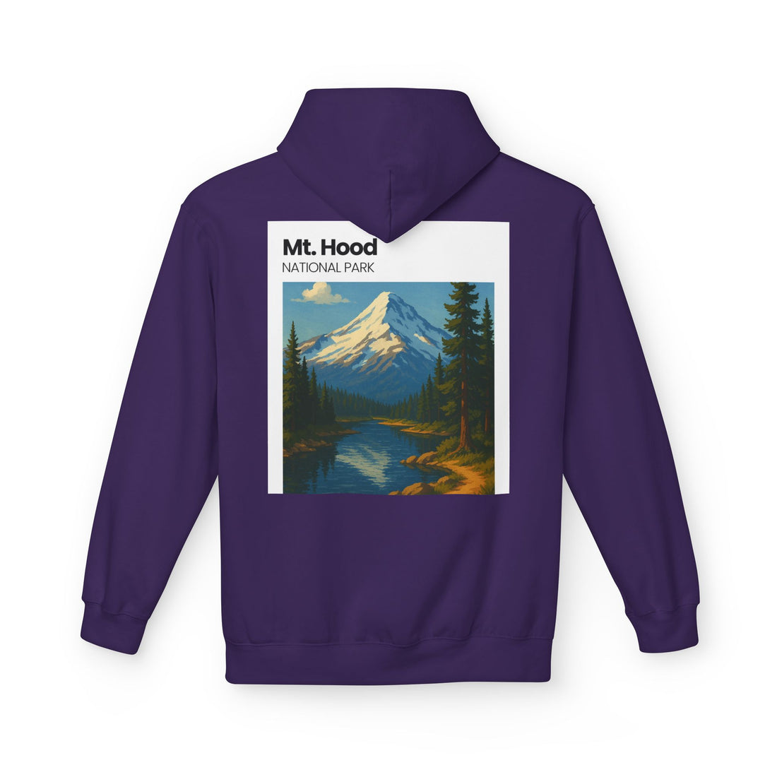Mt. Hood National Park landscape Hoodie | Vintage mountain poster design