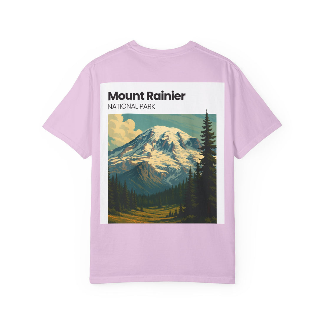 Mount Rainier National Park Poster T-Shirt | Vintage Landscape Graphic