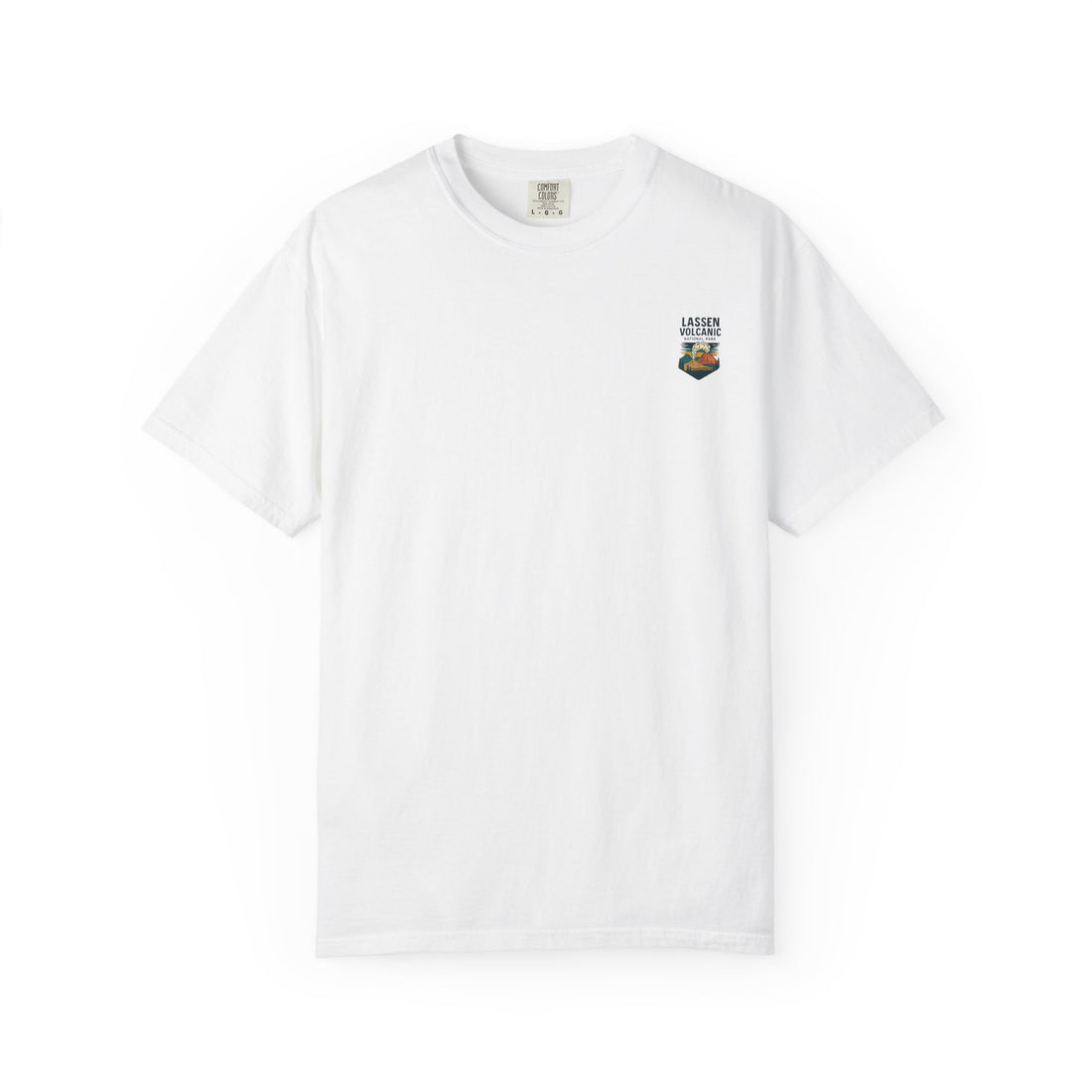 Lassen Volcanic Poster Art T-Shirt | Mountain Eruption Design