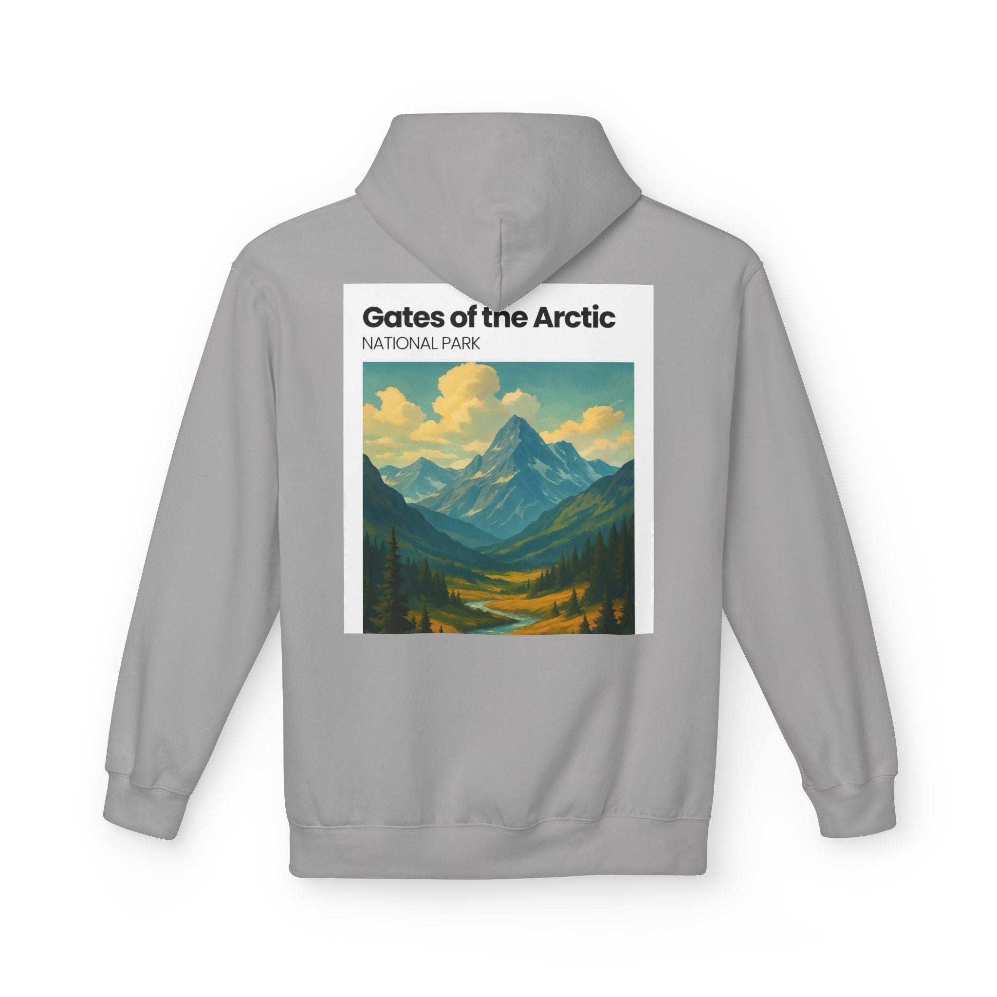 Gates of the Arctic National Park Hoodie | Mountain Landscape Retro Poster