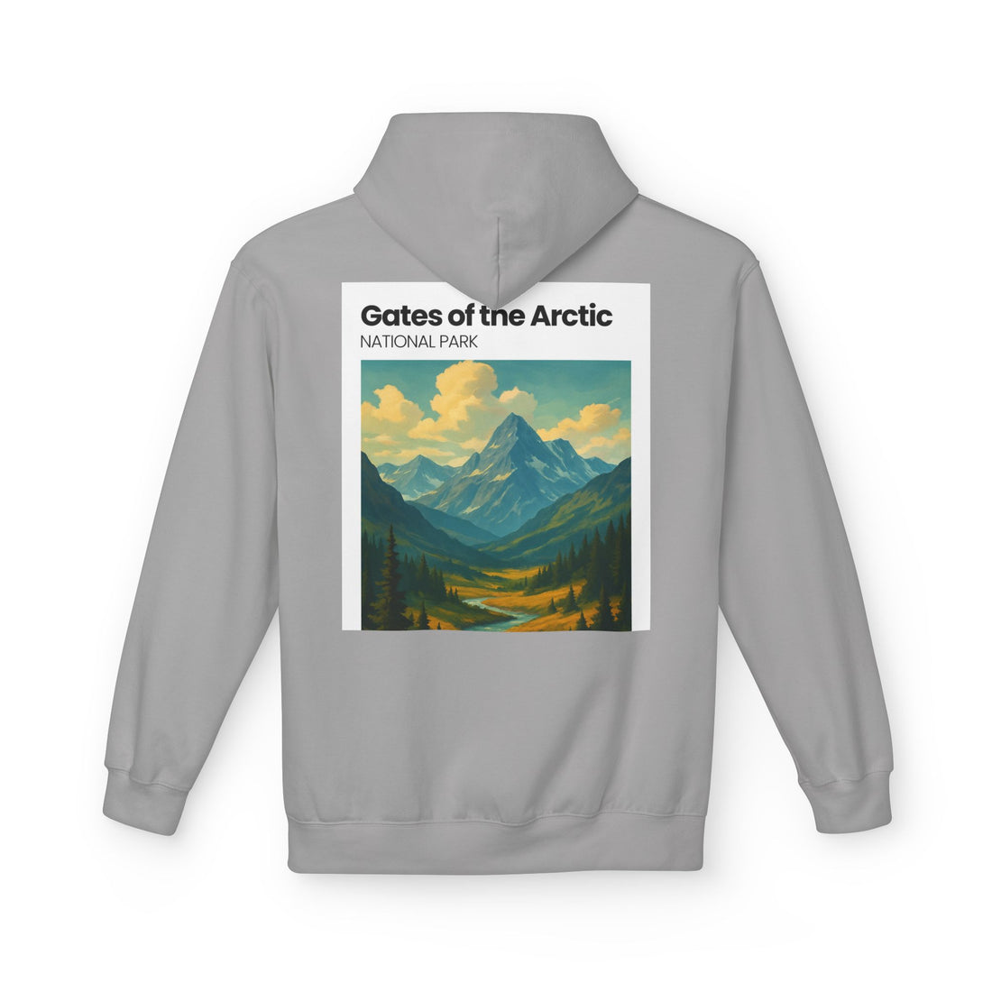 Gates of the Arctic National Park Hoodie | Mountain Landscape Retro Poster