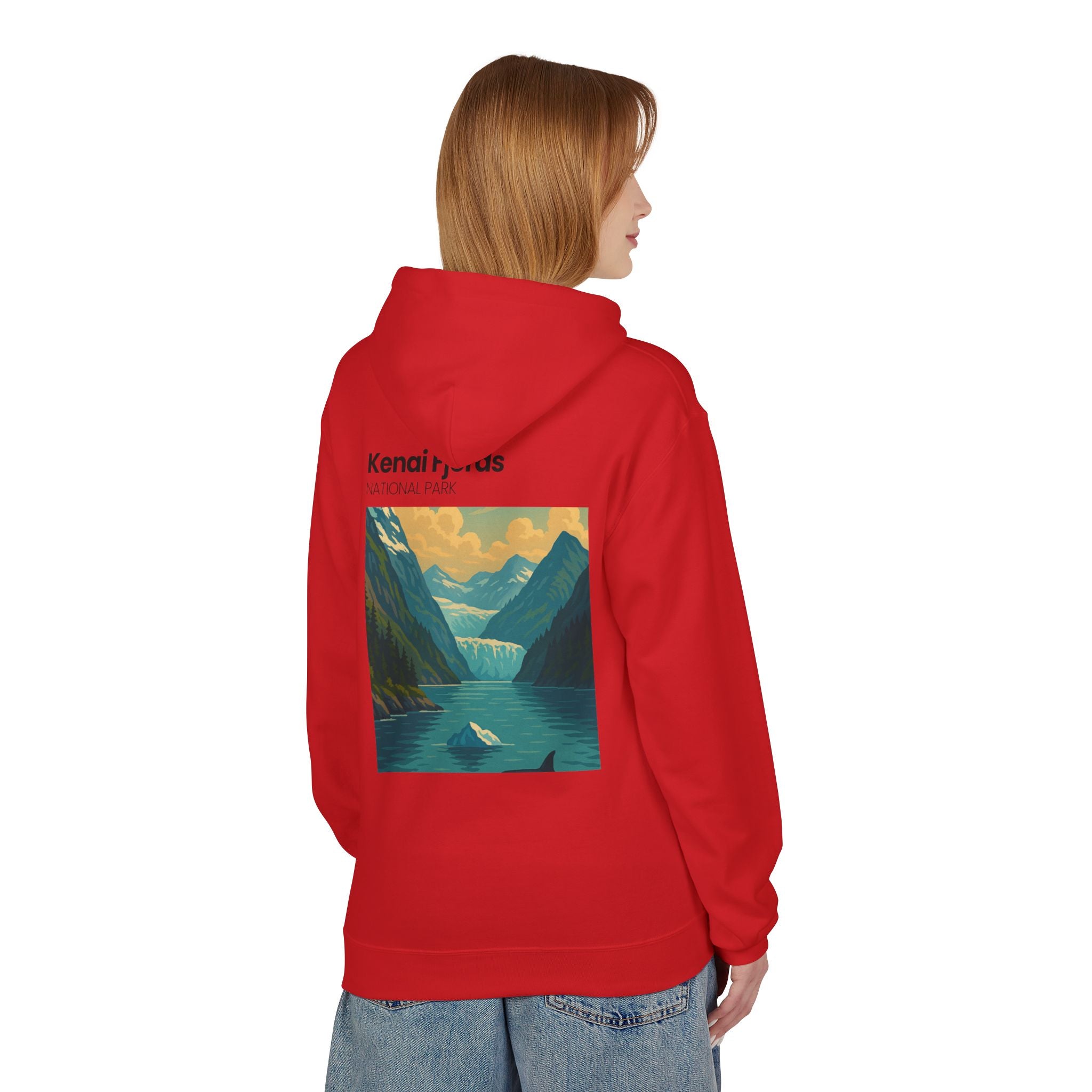 Kenai Fjords National Park landscape Hoodie | Alaska fjord vintage poster
