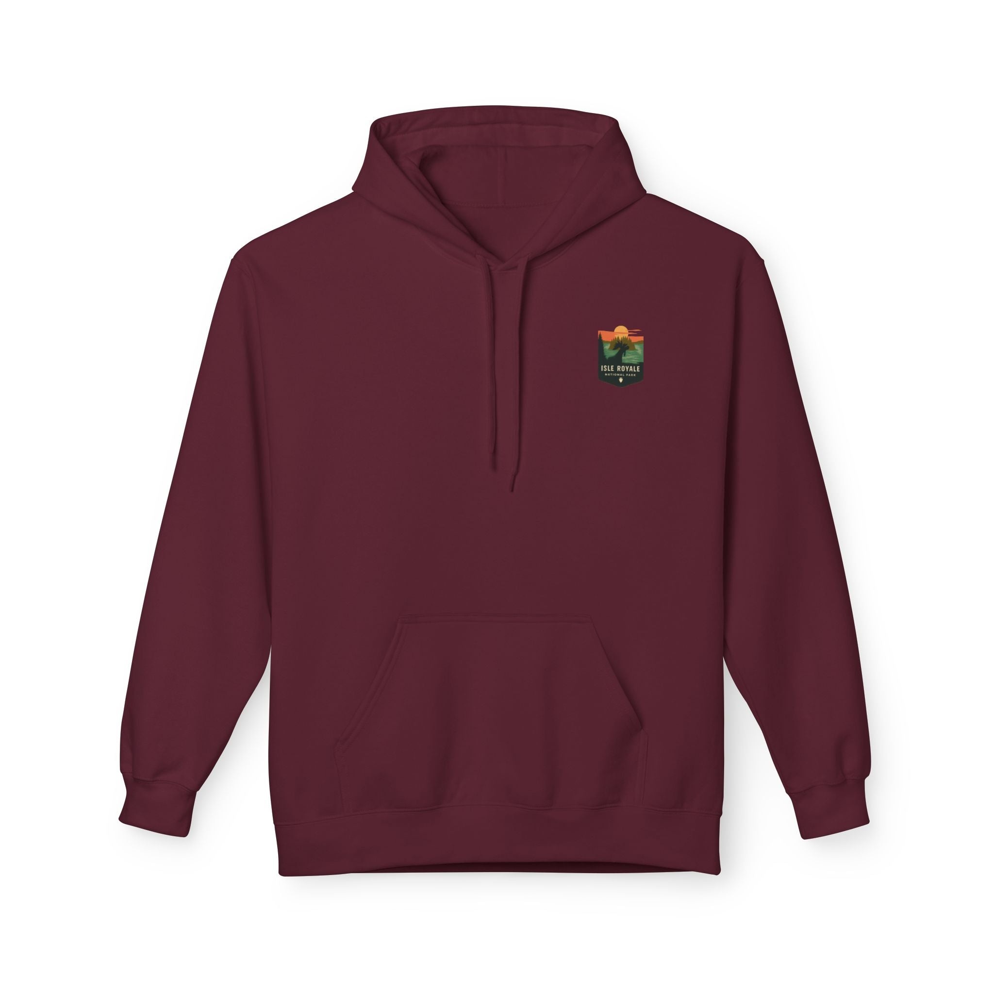 Mountain Sunset Badge Hoodie | Minimal Outdoor Patch Design