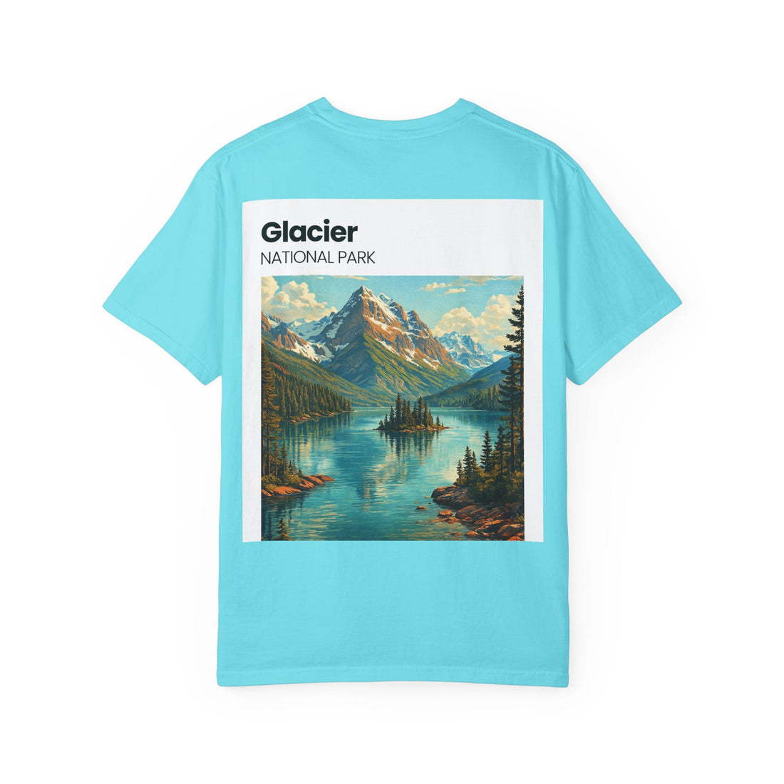 Glacier National Park Landscape T-shirt | Vintage Mountain Lake Tee