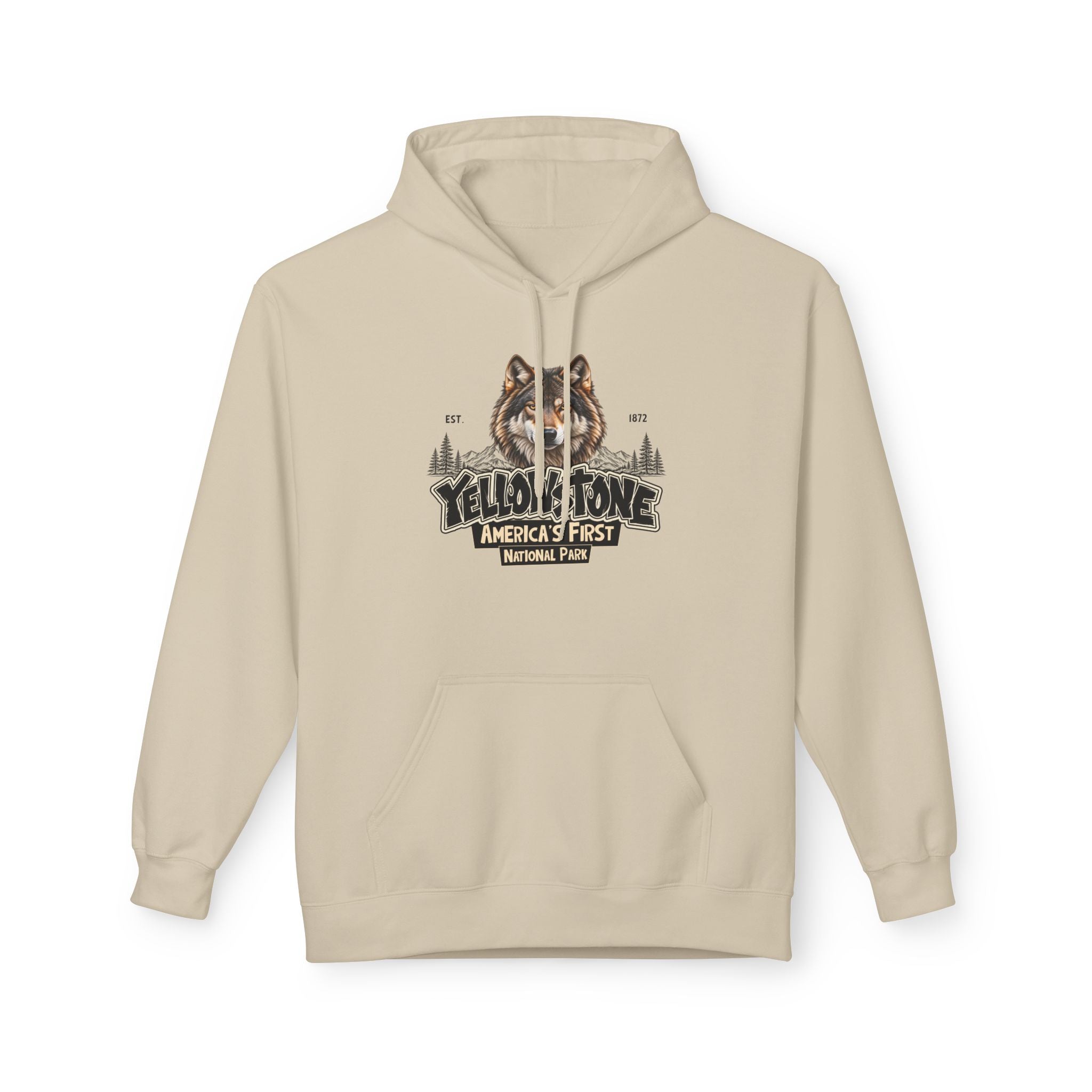 Yellowstone Wolf – Where the Wild Still Roams Hoodie Model1