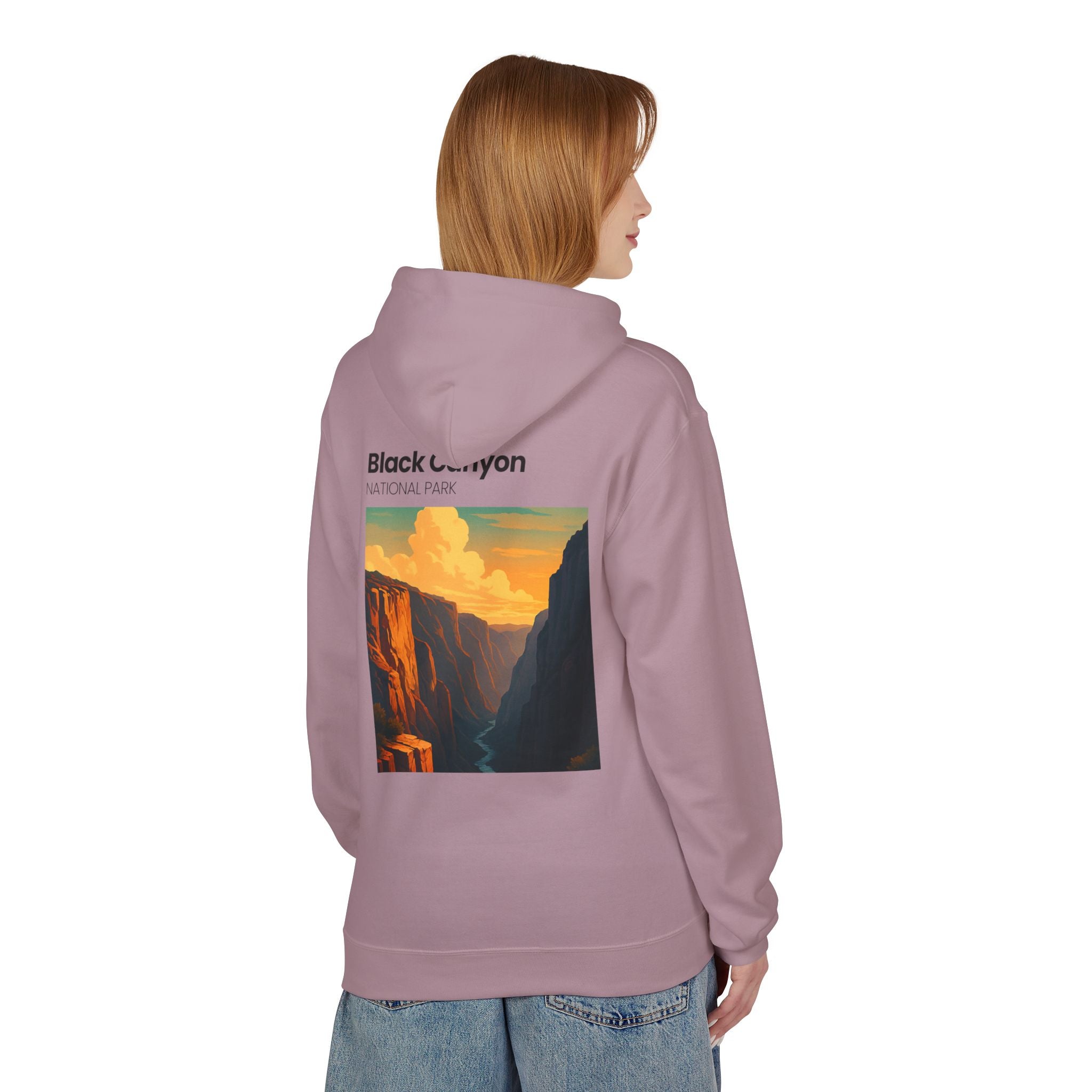 Black Canyon National Park Hoodie | Vintage Canyon Sunset Illustration