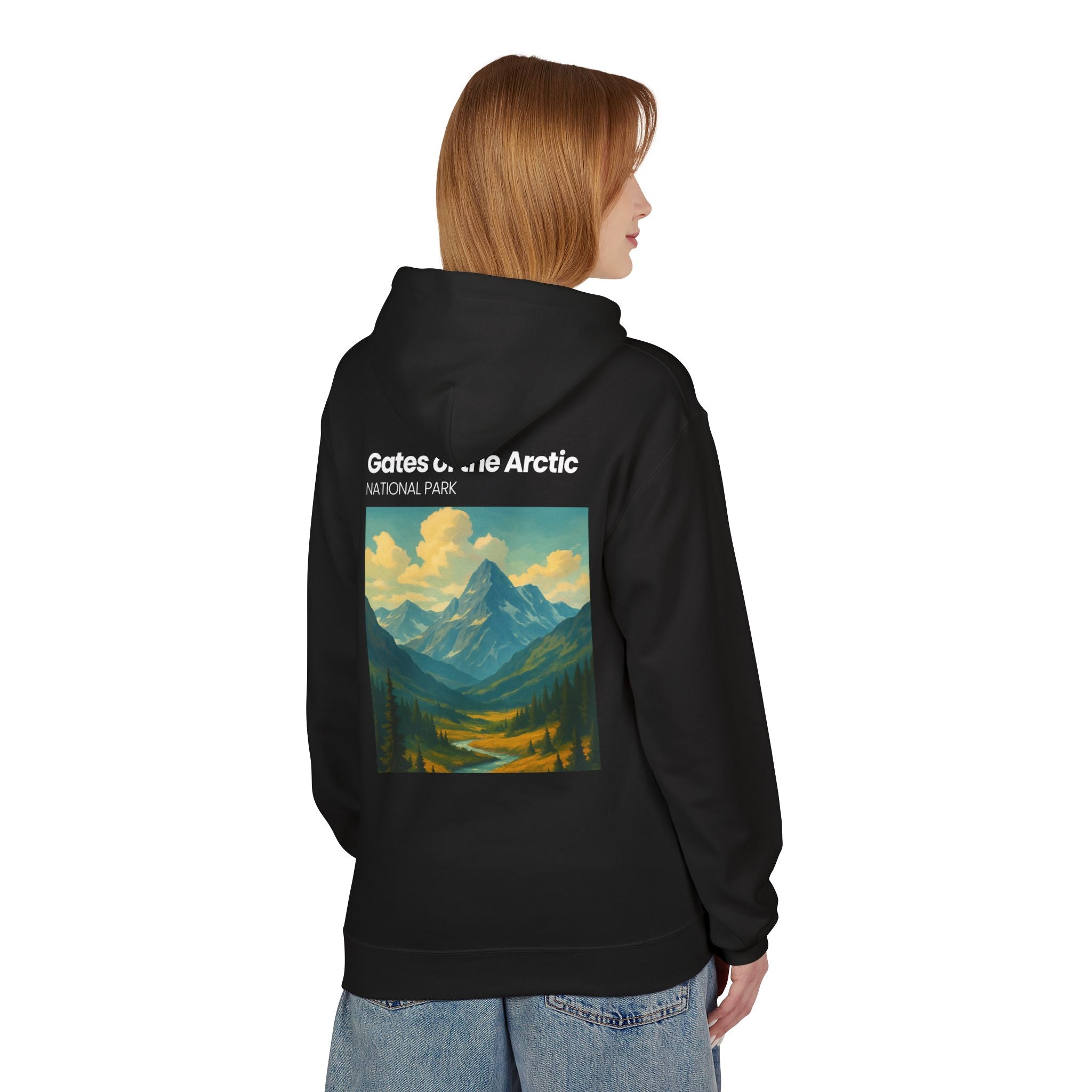 Gates of the Arctic National Park Hoodie | Mountain Landscape Retro Poster