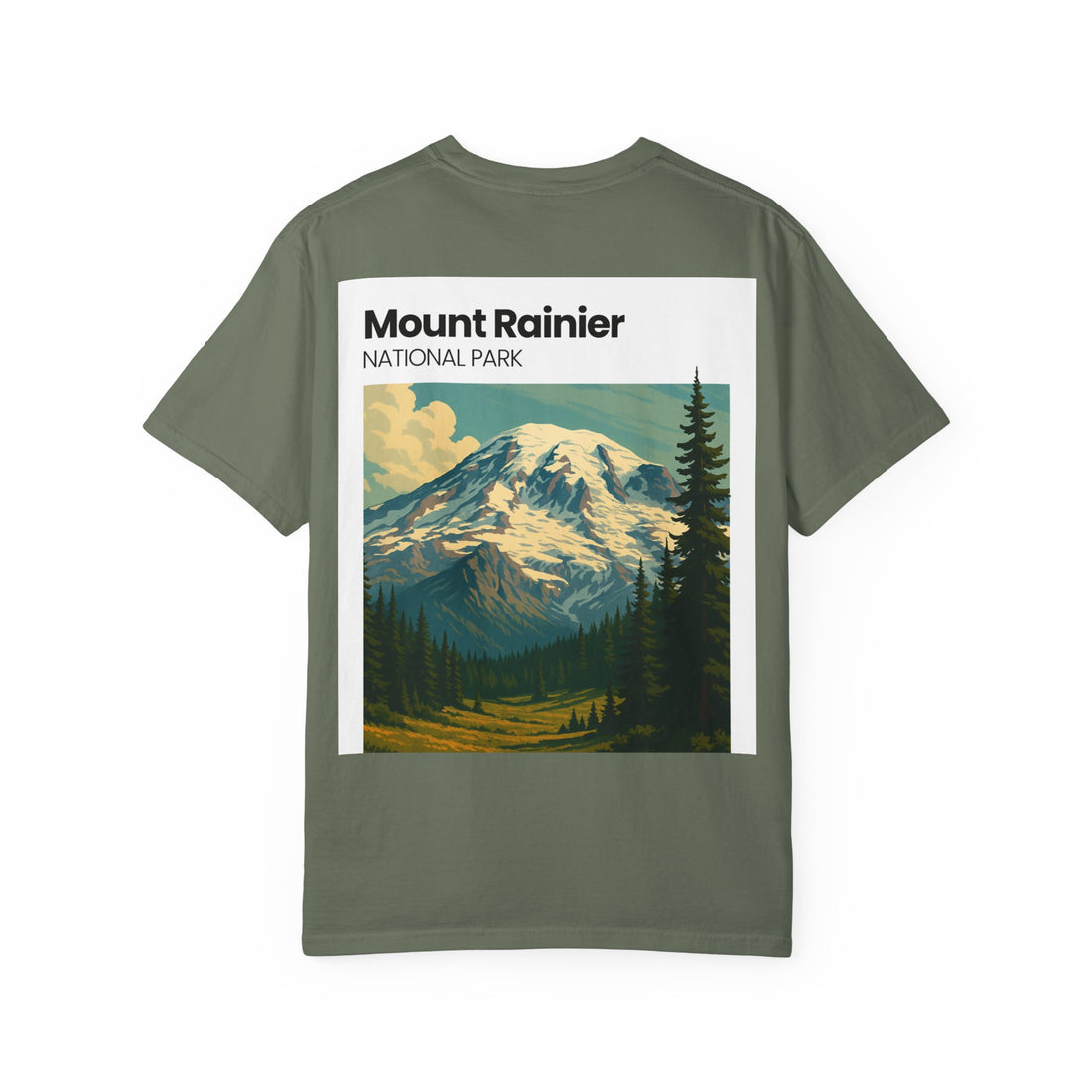 Mount Rainier National Park Poster T-Shirt | Vintage Landscape Graphic