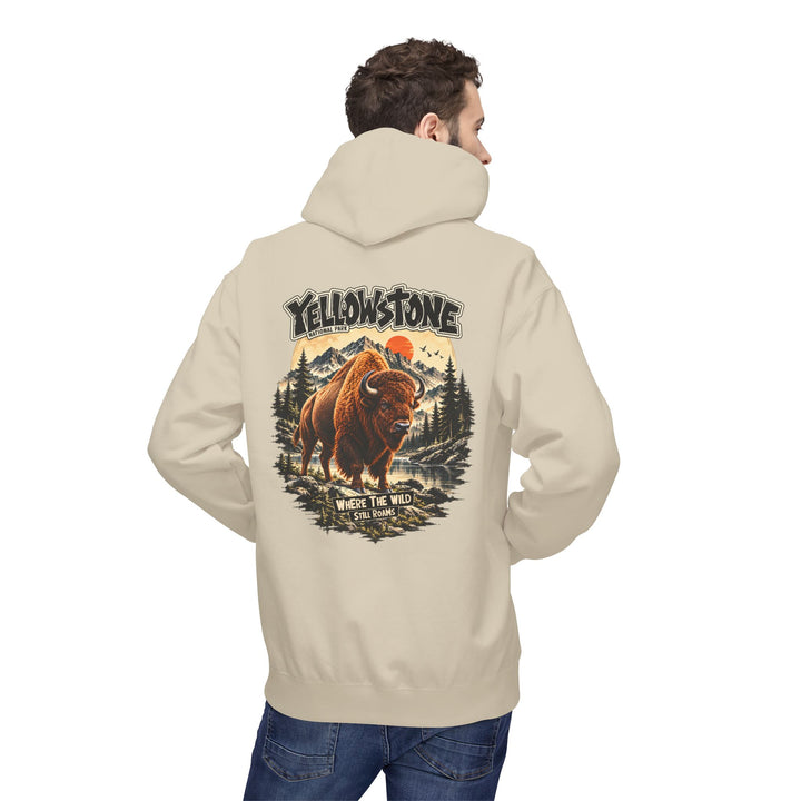 Yellowstone Bison – Where the Wild Still Roams Hoodie Model2