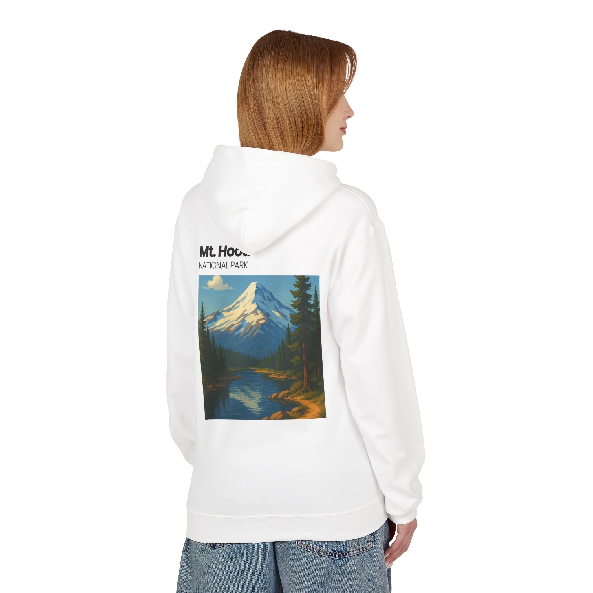 Mt. Hood National Park landscape Hoodie | Vintage mountain poster design