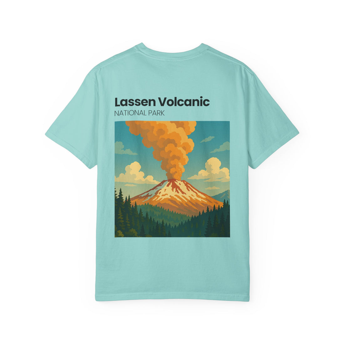 Lassen Volcanic Poster Art T-Shirt | Mountain Eruption Design