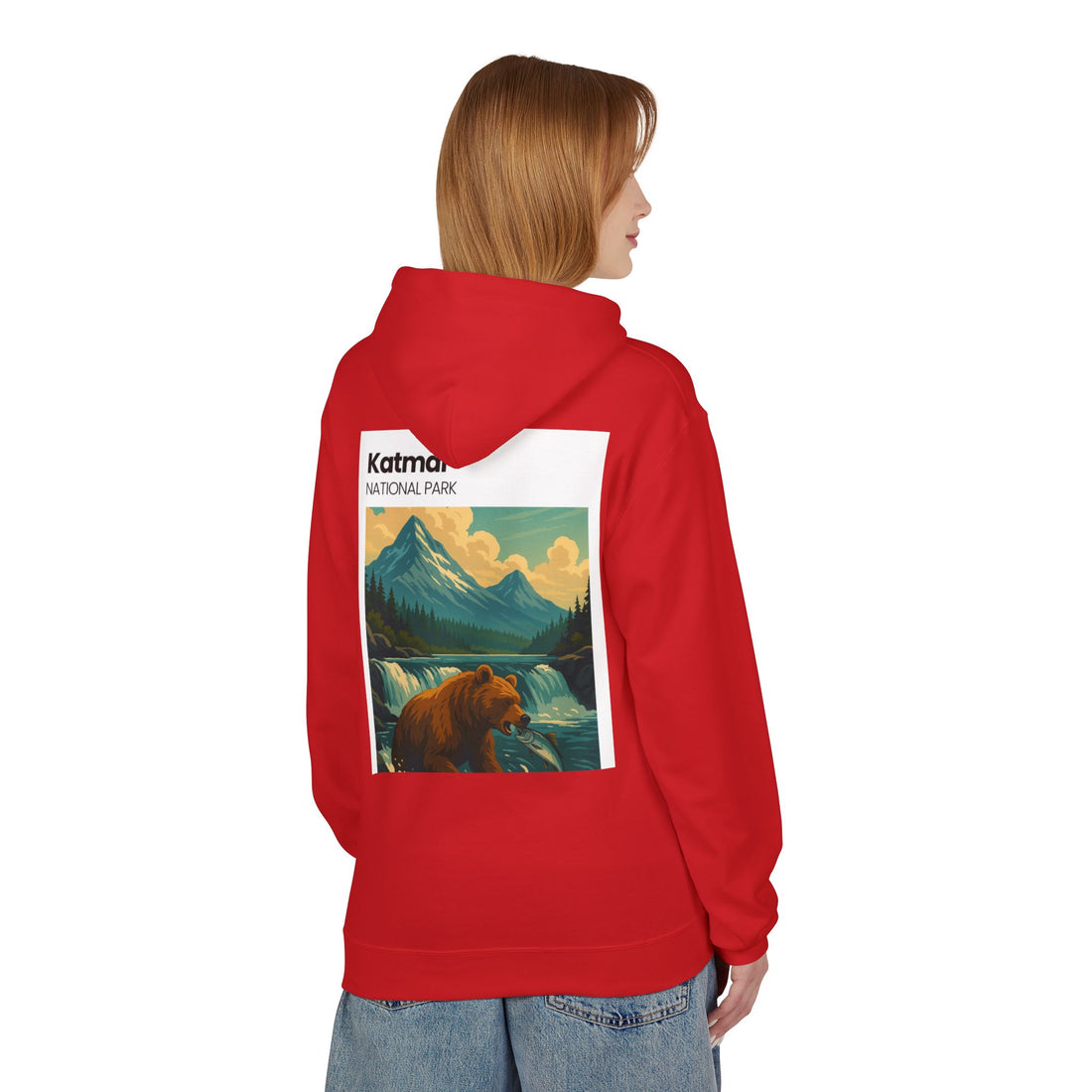 Katmai National Park Bear Hoodie | Vintage Wilderness Landscape