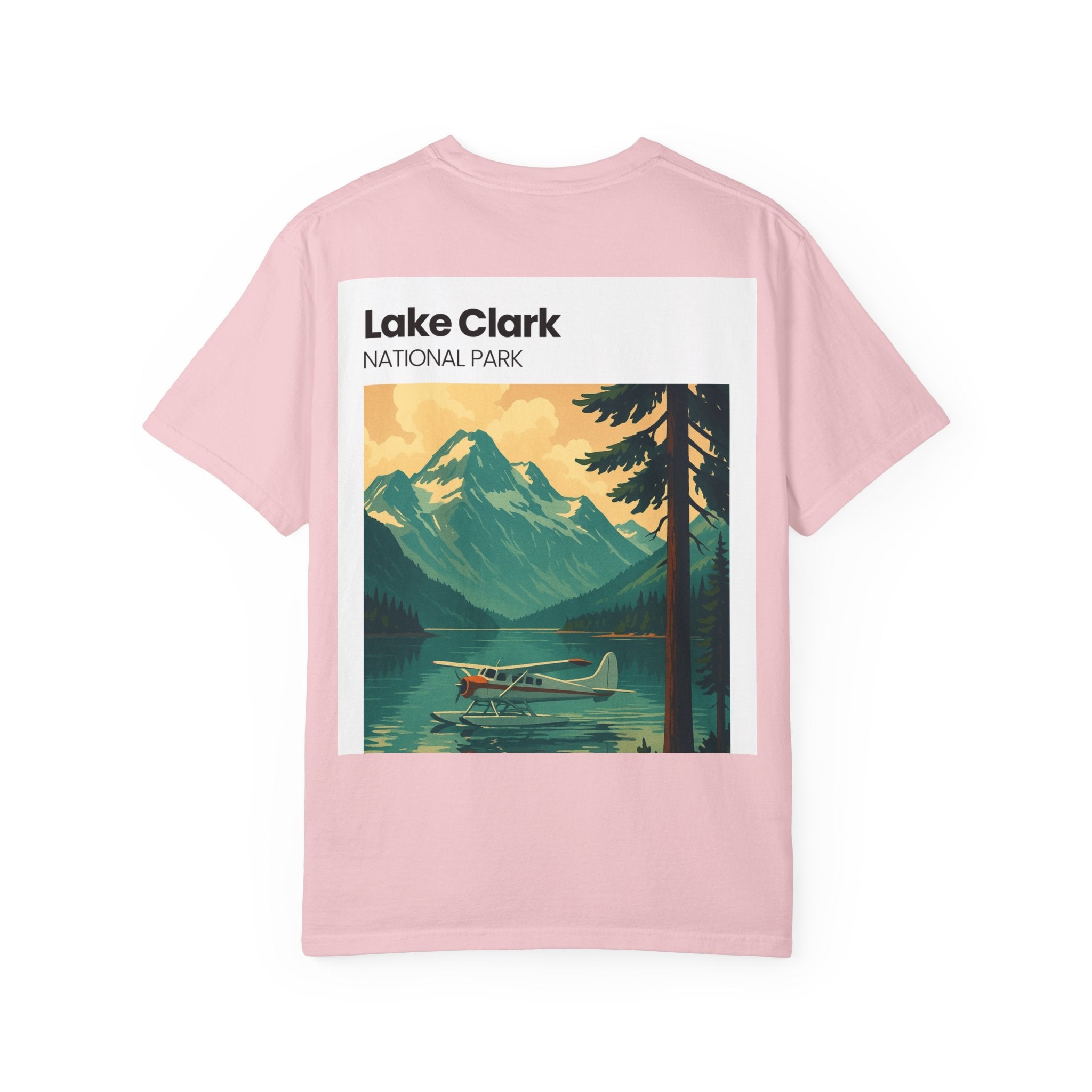 Lake Clark National Park Seaplane Graphic T-shirt | Vintage Travel Poster