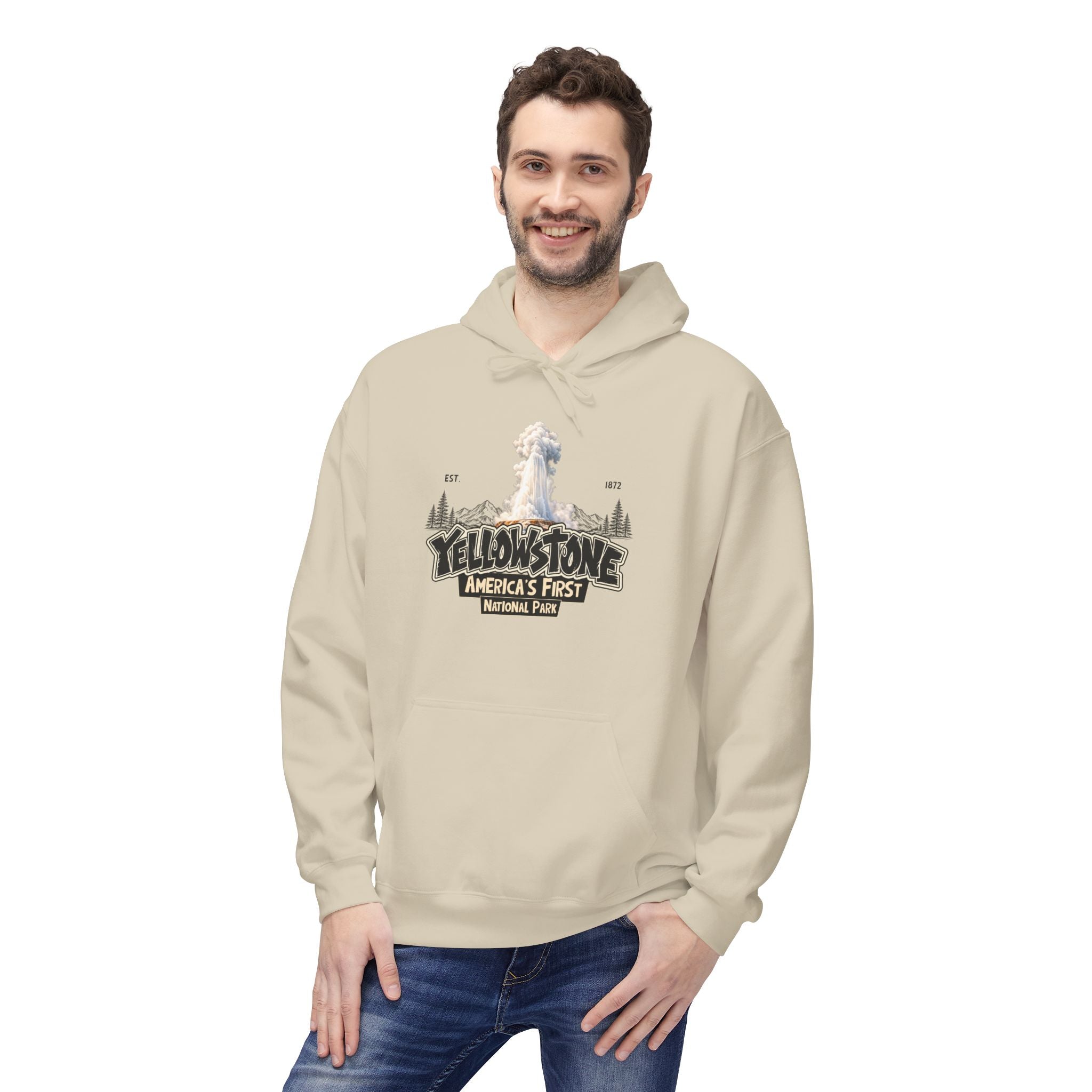 Yellowstone Old Faithful – Where the Wild Still Roams Hoodie Model1
