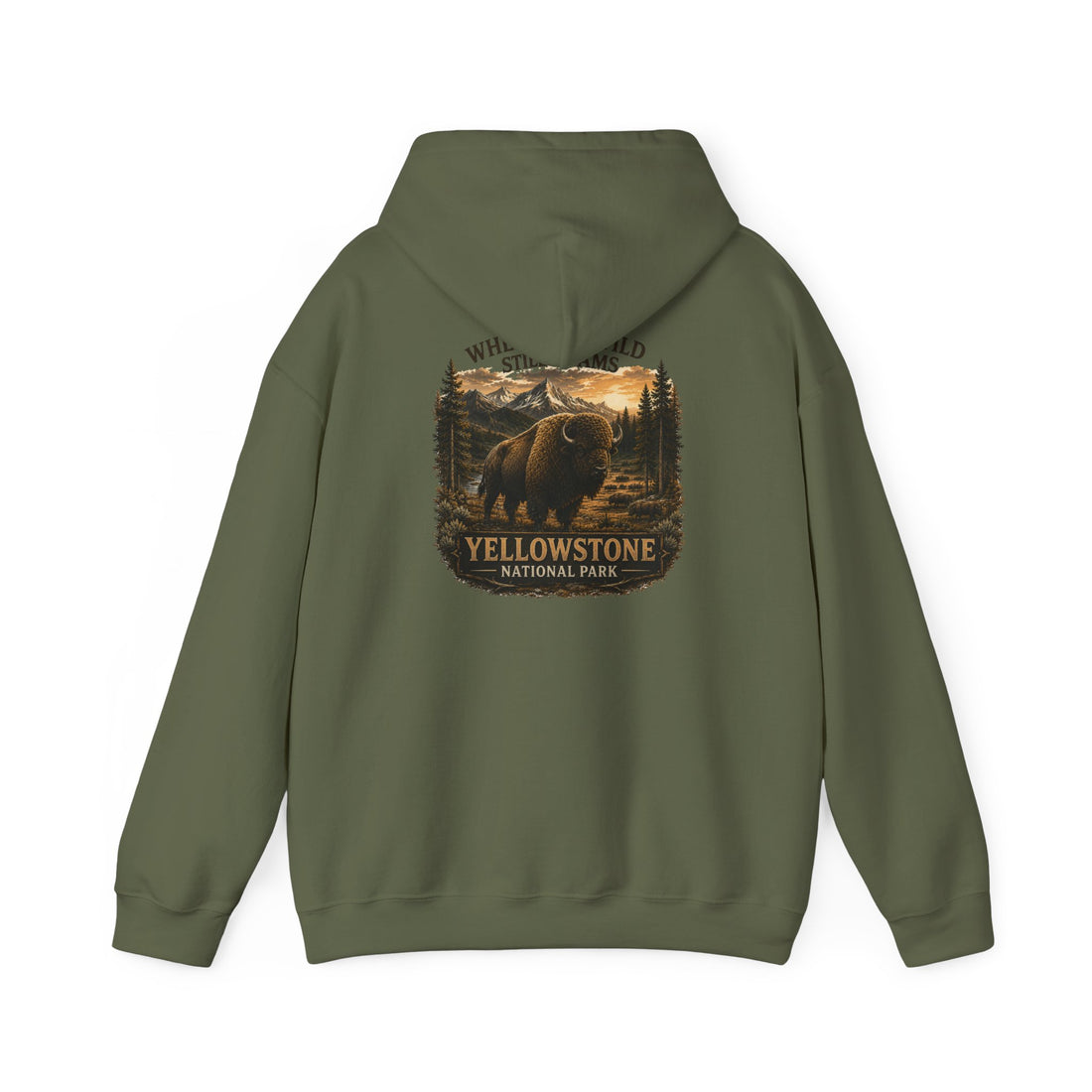 Yellowstone Bison Round Badge Hoodie