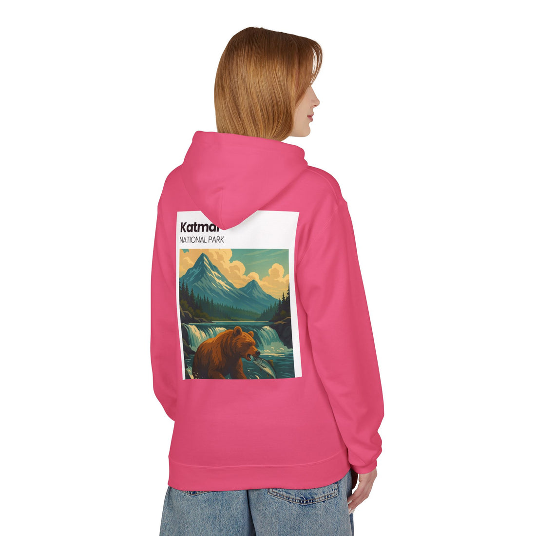 Katmai National Park Bear Hoodie | Vintage Wilderness Landscape