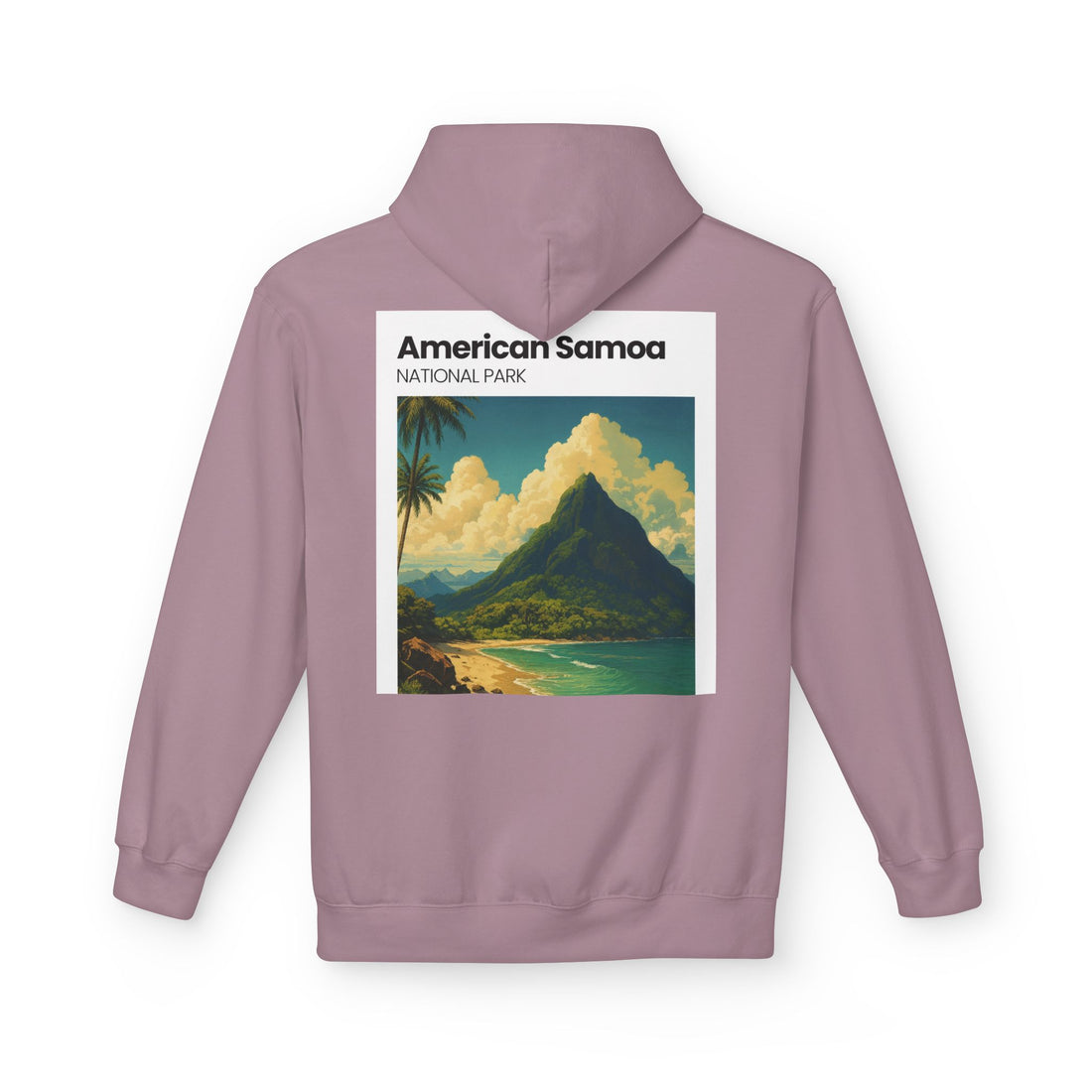 American Samoa National Park Landscape Hoodie | Vintage Tropical Island Print