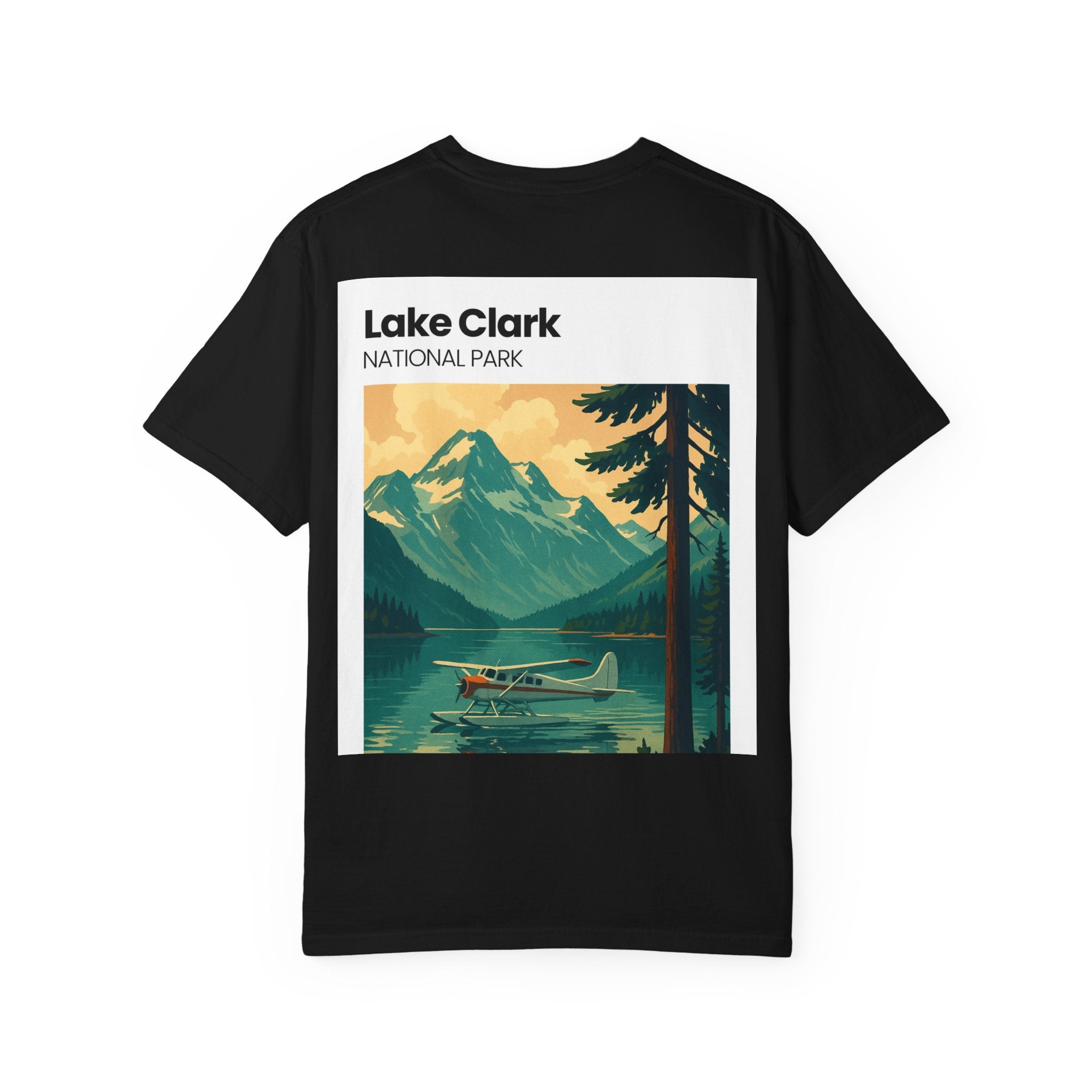 Lake Clark National Park Seaplane Graphic T-shirt | Vintage Travel Poster