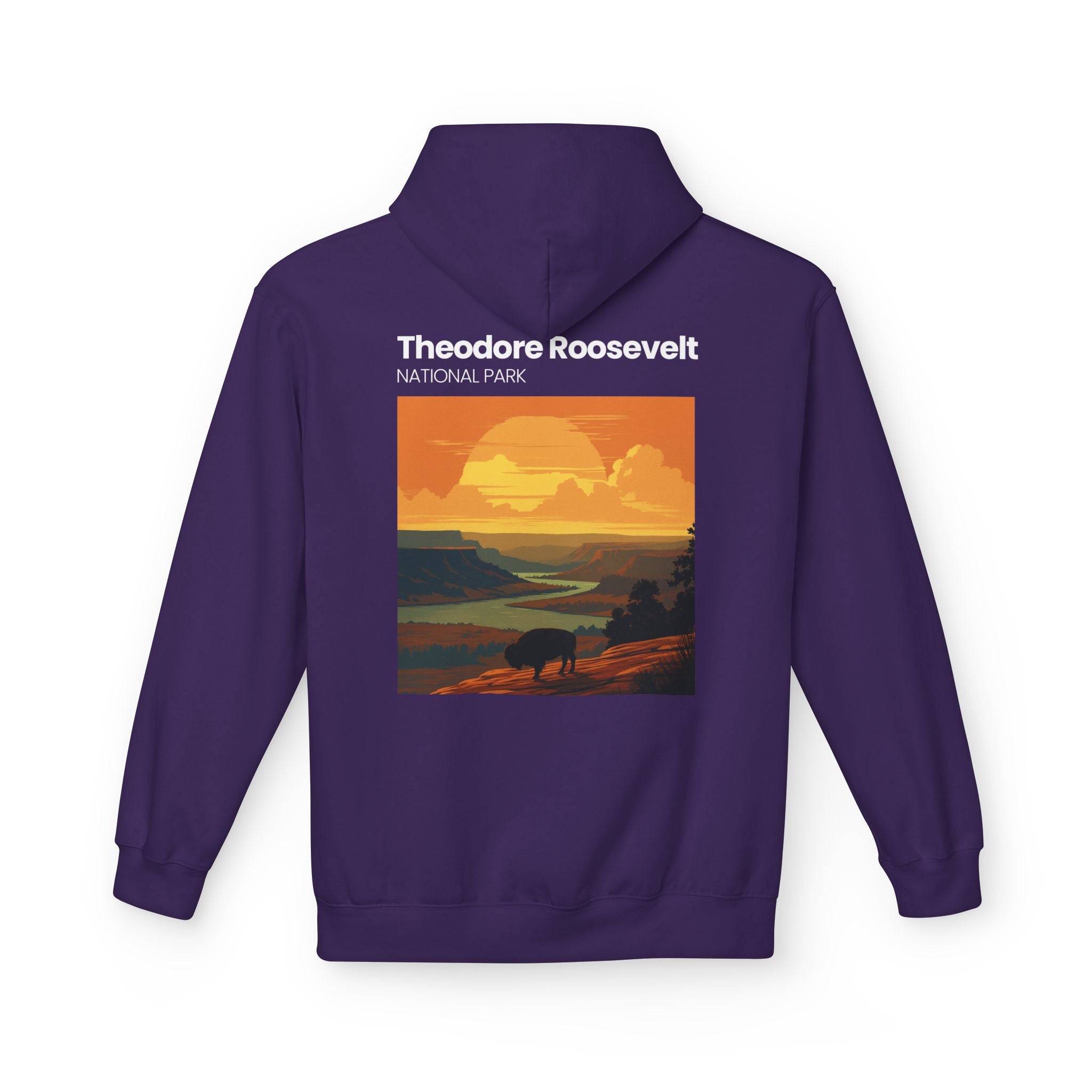 Theodore Roosevelt National Park Hoodie | Vintage Sunset Landscape