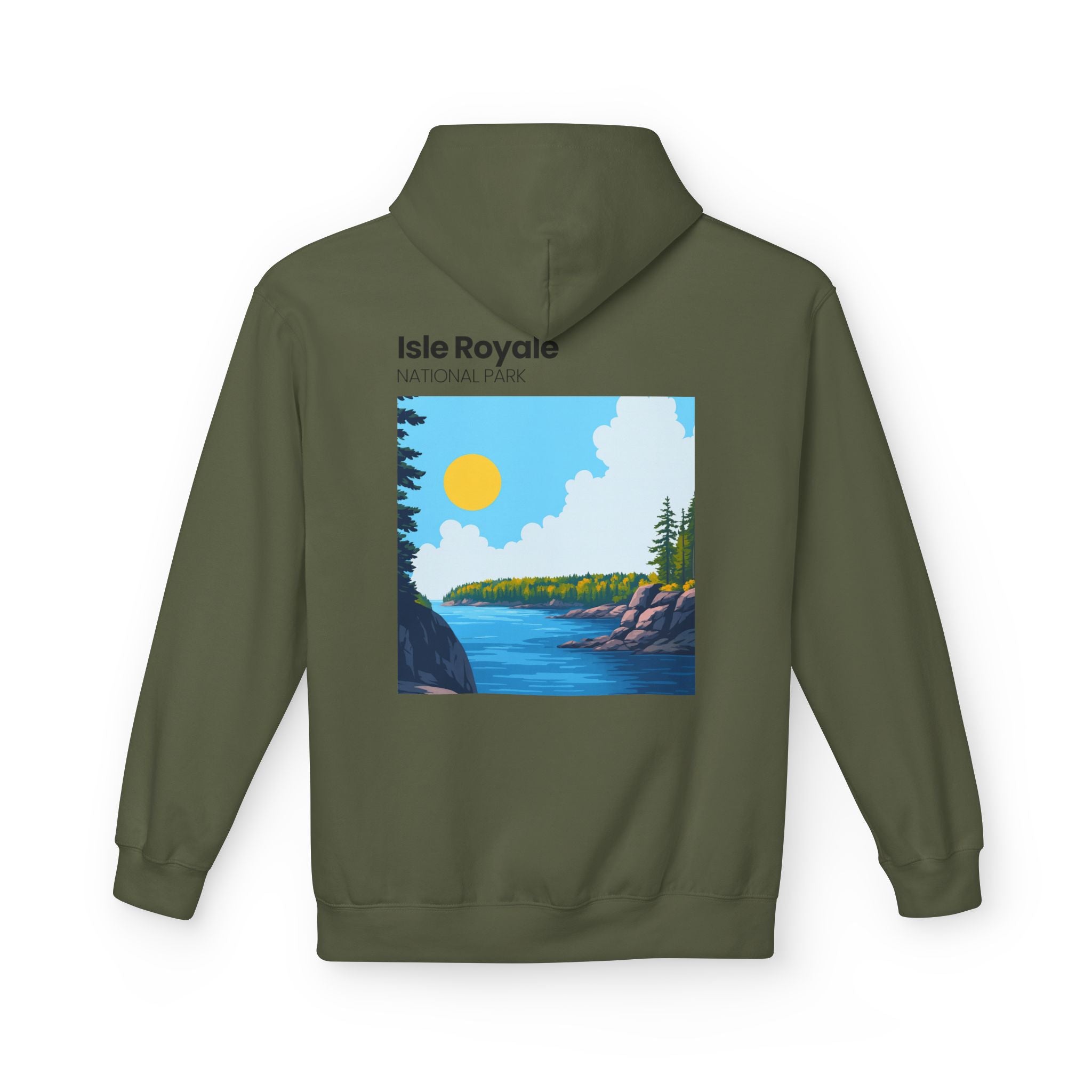 Mountain Sunset Badge Hoodie | Minimal Outdoor Patch Design